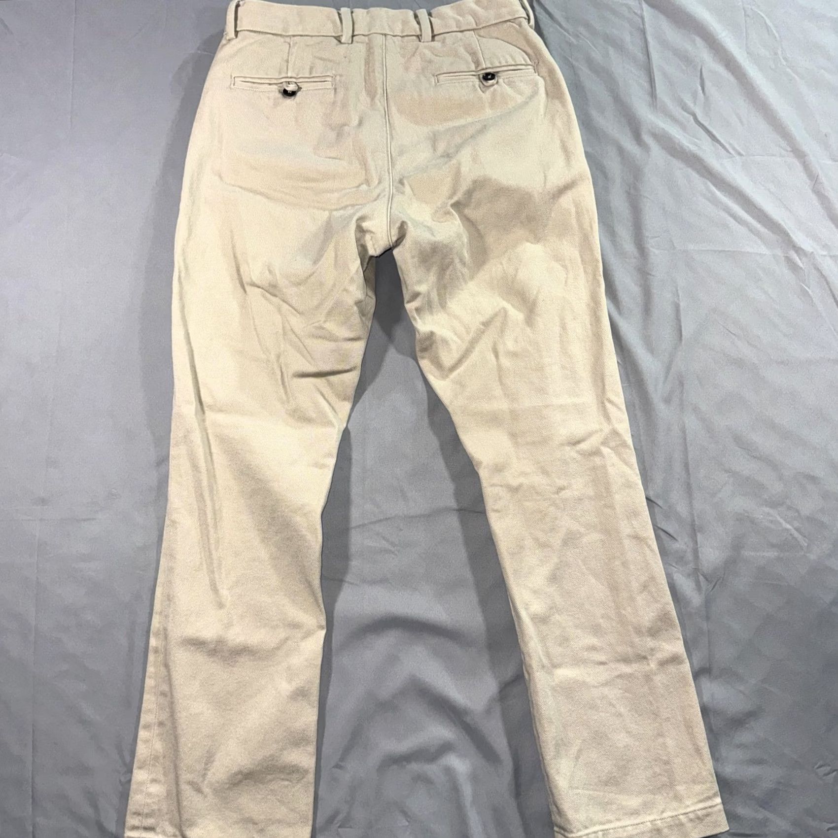 Gustin Gustin Mens 30 Beige Chino Straight Fit Button Fly Twill Pants Casual USA Size US 30 / EU 46 - 2 Thumbnail