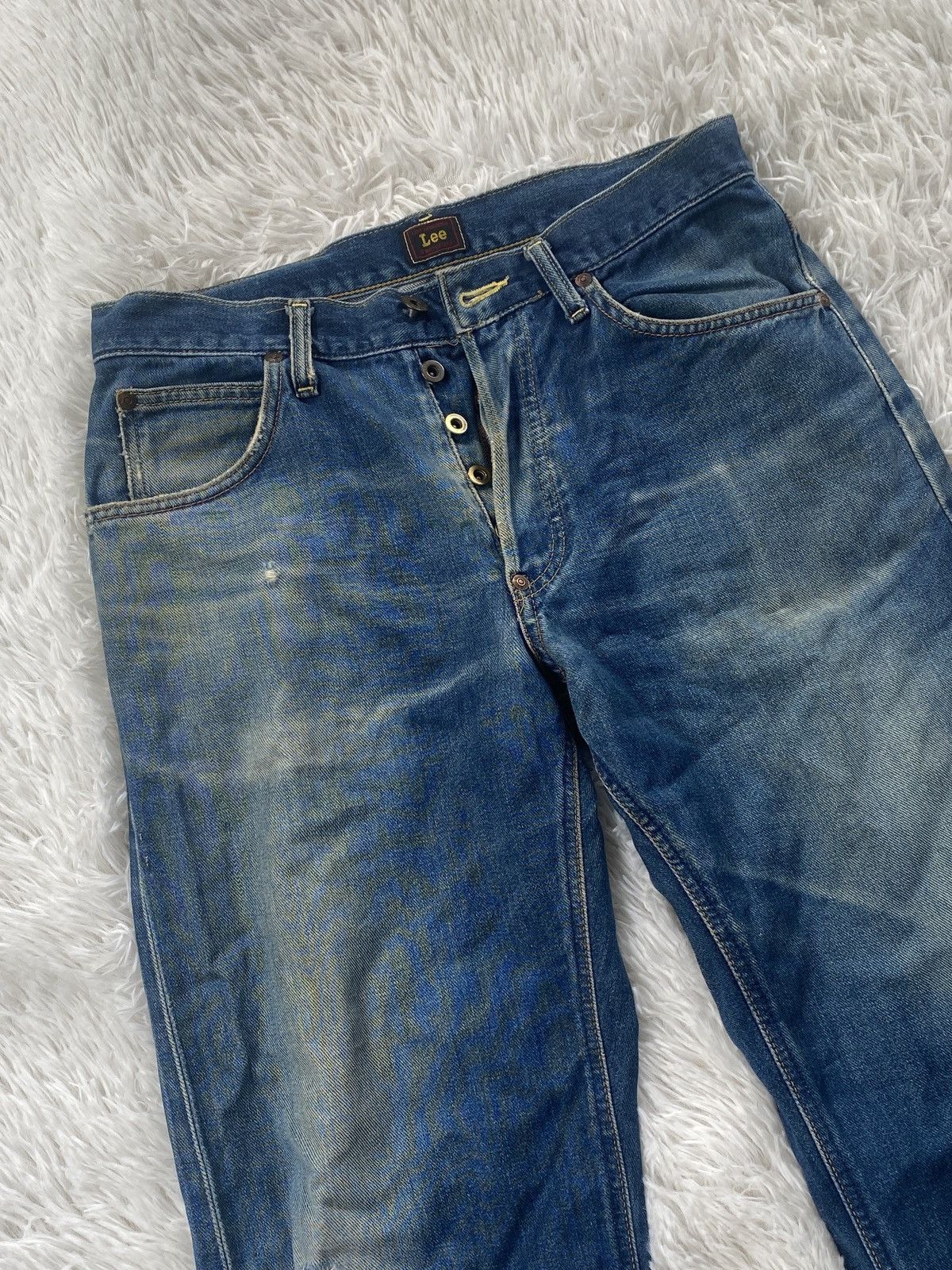 Lee 🔥Vintage🔥Lee Cowboy Selvedge Buttoned Light wash denim jean Size US 30 / EU 46 - 2 Thumbnail