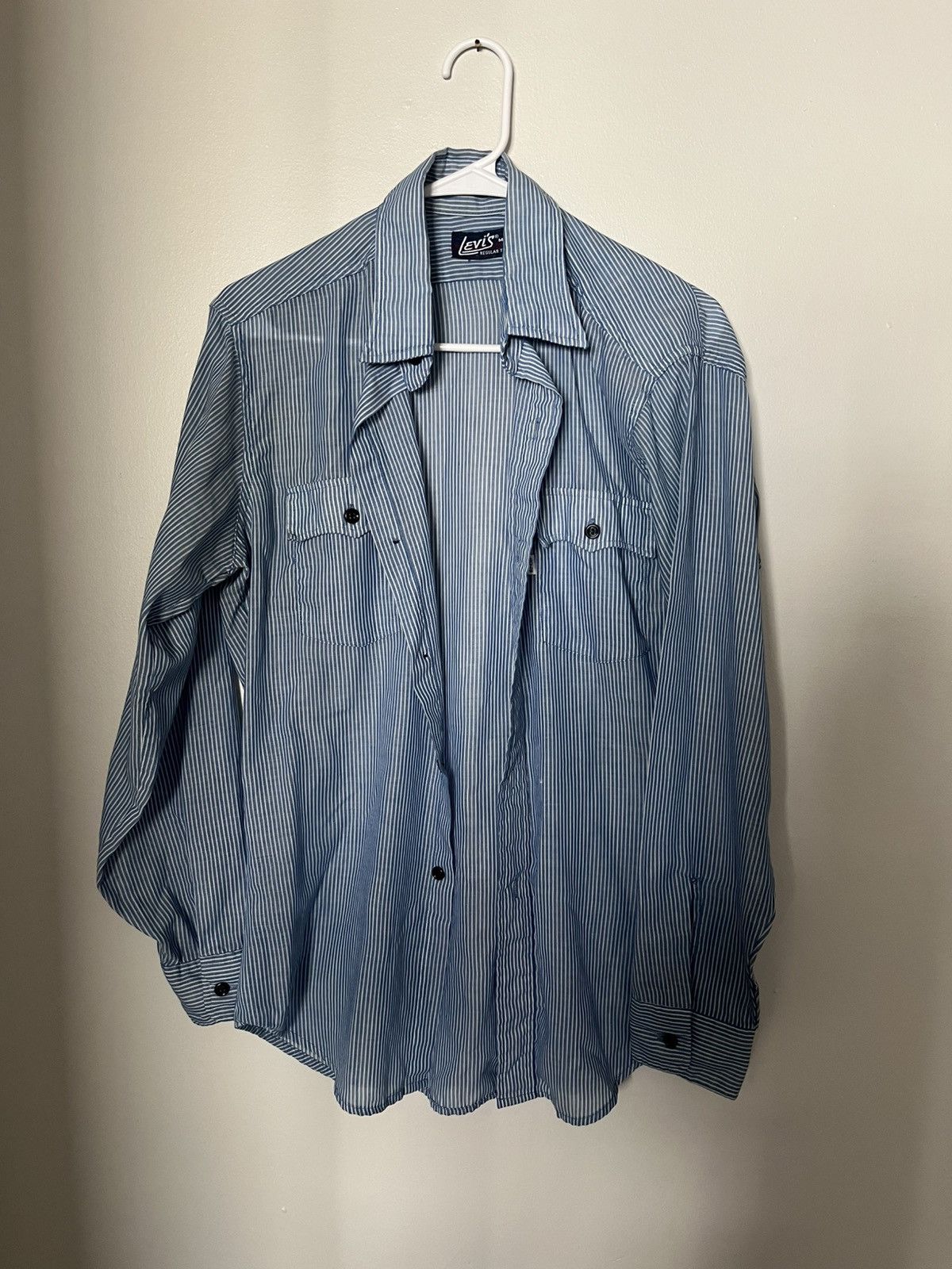 Levi's × Levi's Vintage Clothing Levi’s Vintage Longsleeve Pinstripe Dress Shirt Size US M / EU 48-50 / 2 - 2 Thumbnail