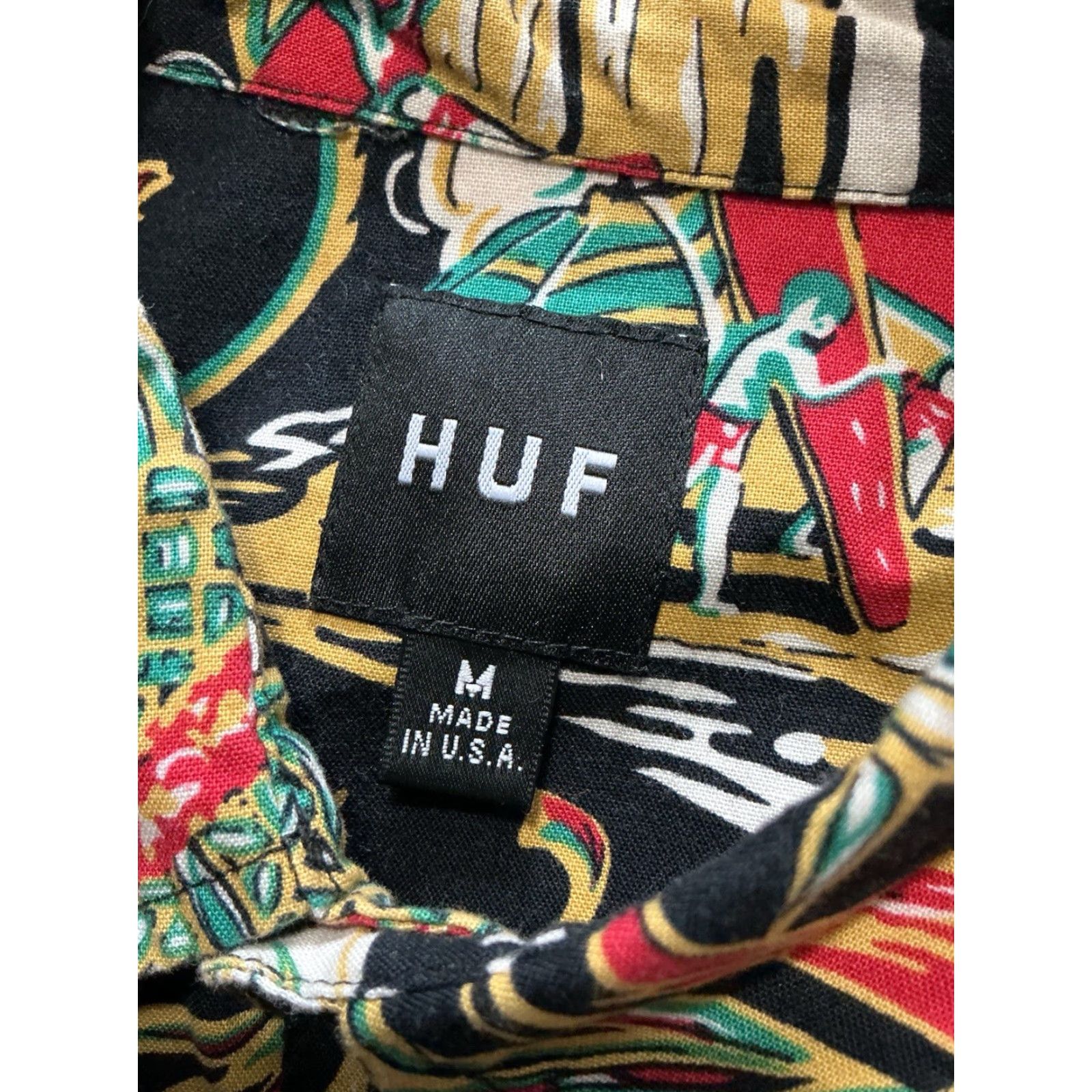 Huf Huf Worldwide Aloha Nui Hawaii All Over Print Hawaiian Button Front S/S Shirt MD M Multicolor Mens Shirt Size US M / EU 48-50 / 2 - 5 Thumbnail