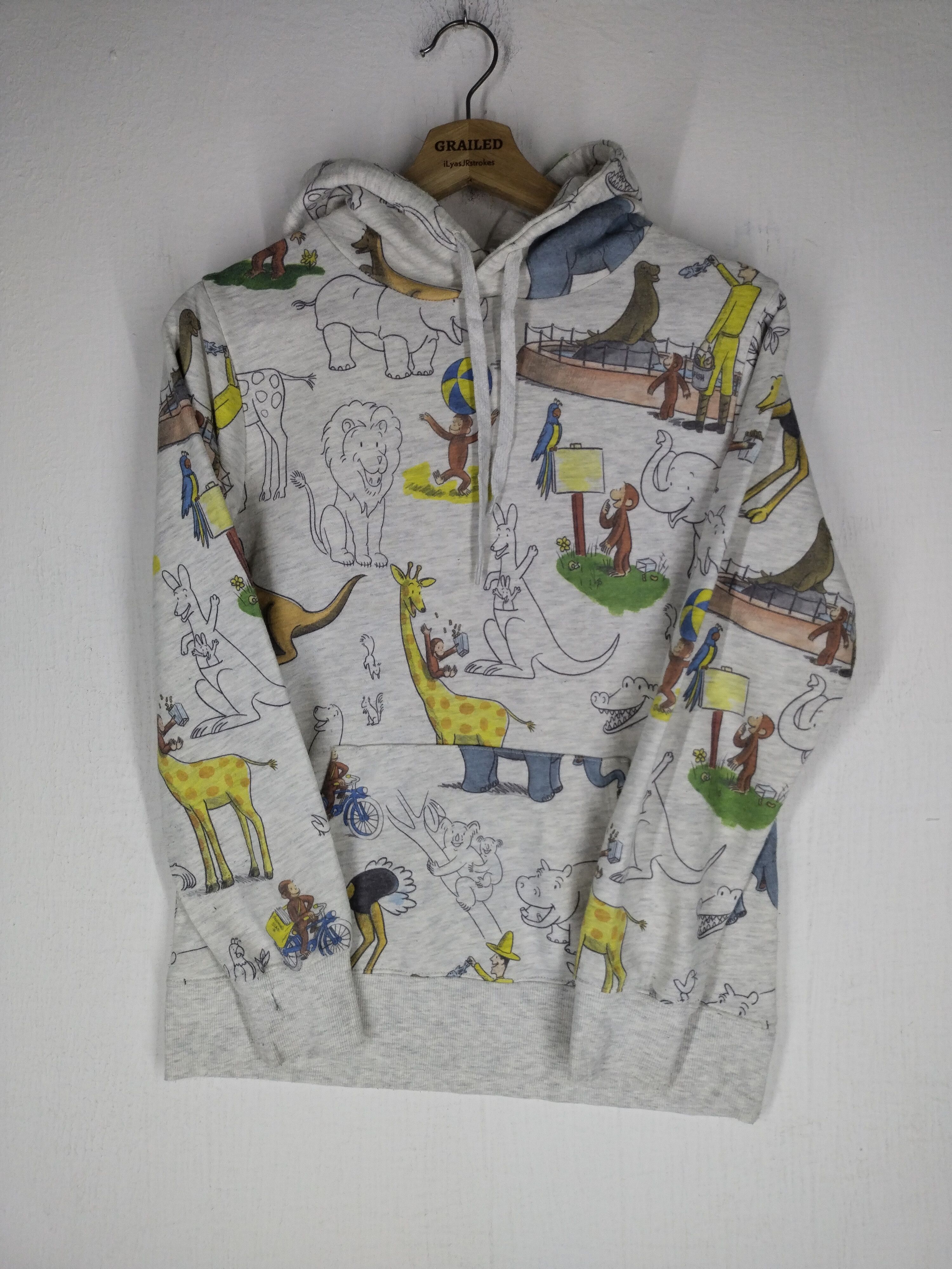 Vintage 🔥 Vtg Zoo Animals Print Graniph Hoodie Size US S / EU 44-46 / 1 - 1 Thumbnail