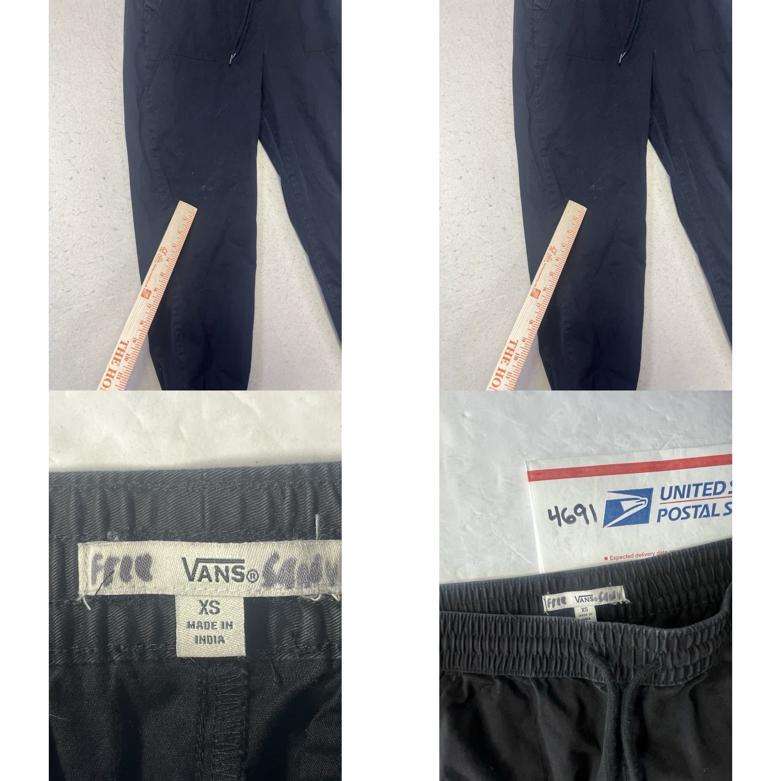 Vans VANS Jogger Pants Mens Womens Unisex XS Black Elastic Drawstring Comfort Pockets Stretch Flat Front Straight Casual Workwear Modern XS Size 26" / US 2 / IT 38 - 8 Thumbnail