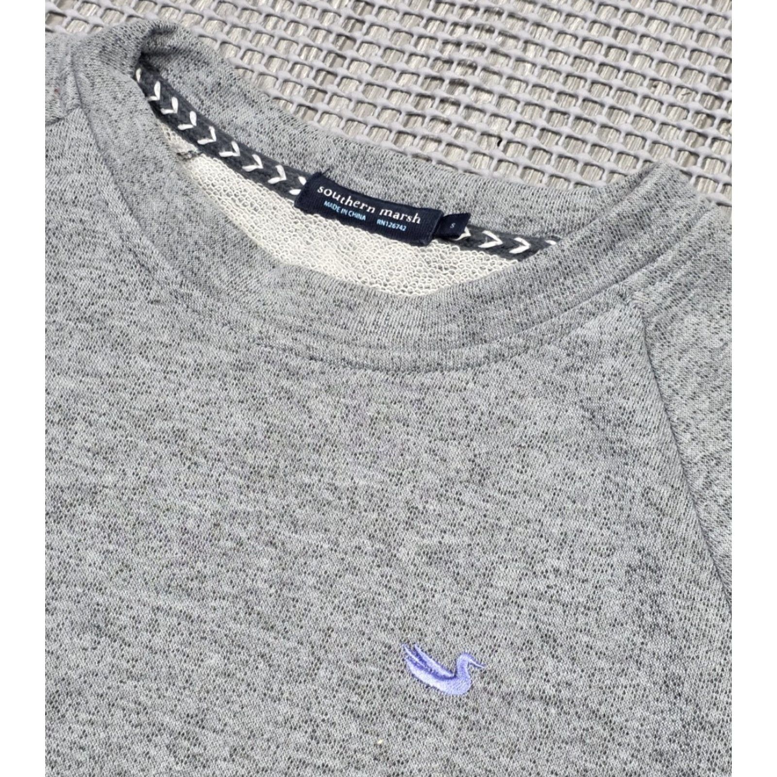 Vintage Southern Marsh Mens Sweatshirt Asheville Terry Gray Dotted Crewneck Pullover S-Size, Embroidered Logo, Stretch Cuffs, Carded, Preppy Golf Style Size US S / EU 44-46 / 1 - 6 Thumbnail