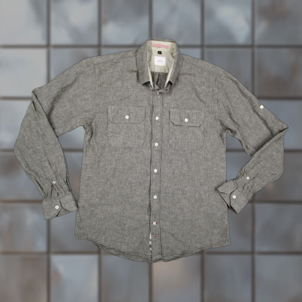 Apolis Apolis Shirt Mens Medium Gray Button-Down Long Sleeve Double Pocket 2SHWC101 Size US M / EU 48-50 / 2 - 1 Thumbnail