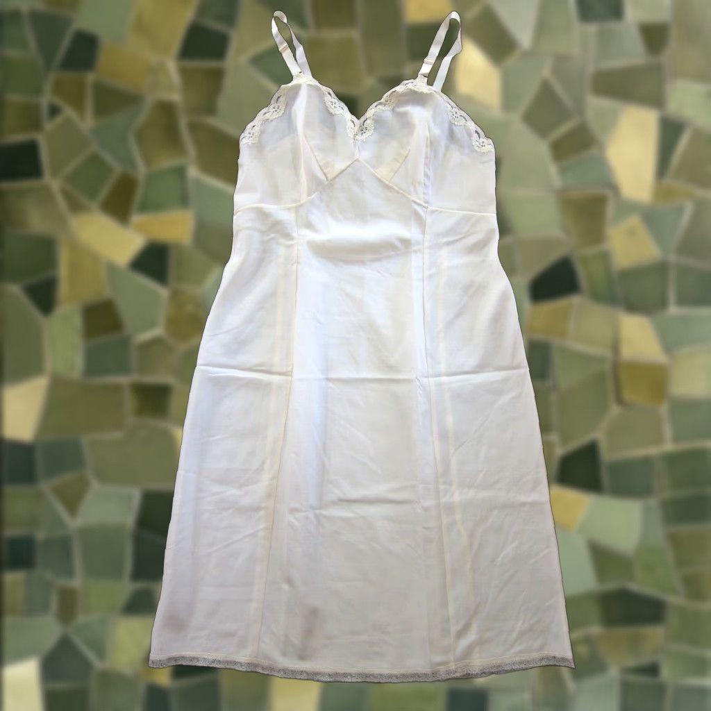 CO VINTAGE B Altman Co Pink Spaghetti Strap Long Slip Nightgown L Size ONE SIZE - 1 Thumbnail