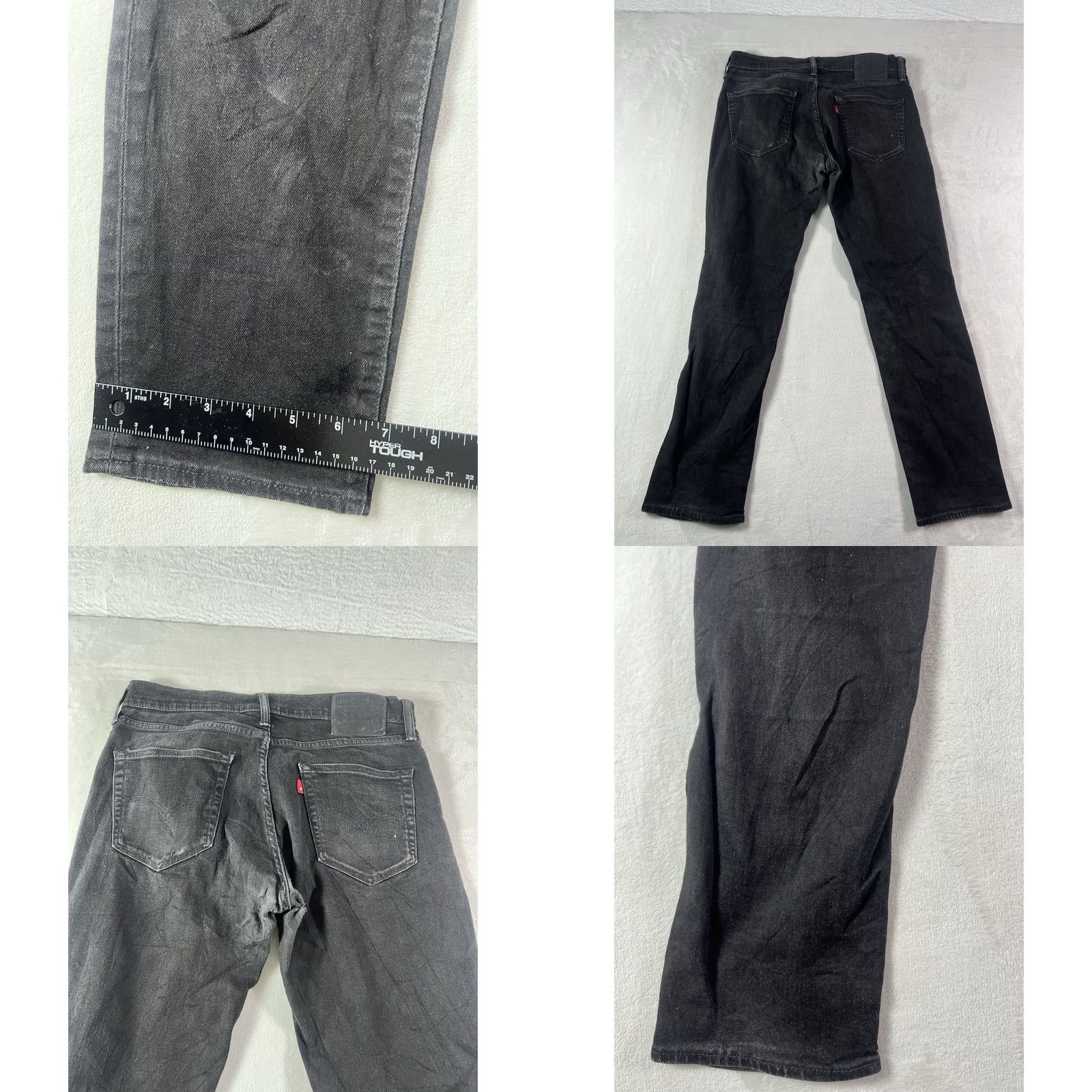 Levi's Levi's Mens Jeans 34x30 Black Straight Regular Fit Distressed Outdoor Workwear 5-Pocket Denim Cotton USA 90s Cowboy Levis 500 Series Size US 34 / EU 50 - 8 Thumbnail