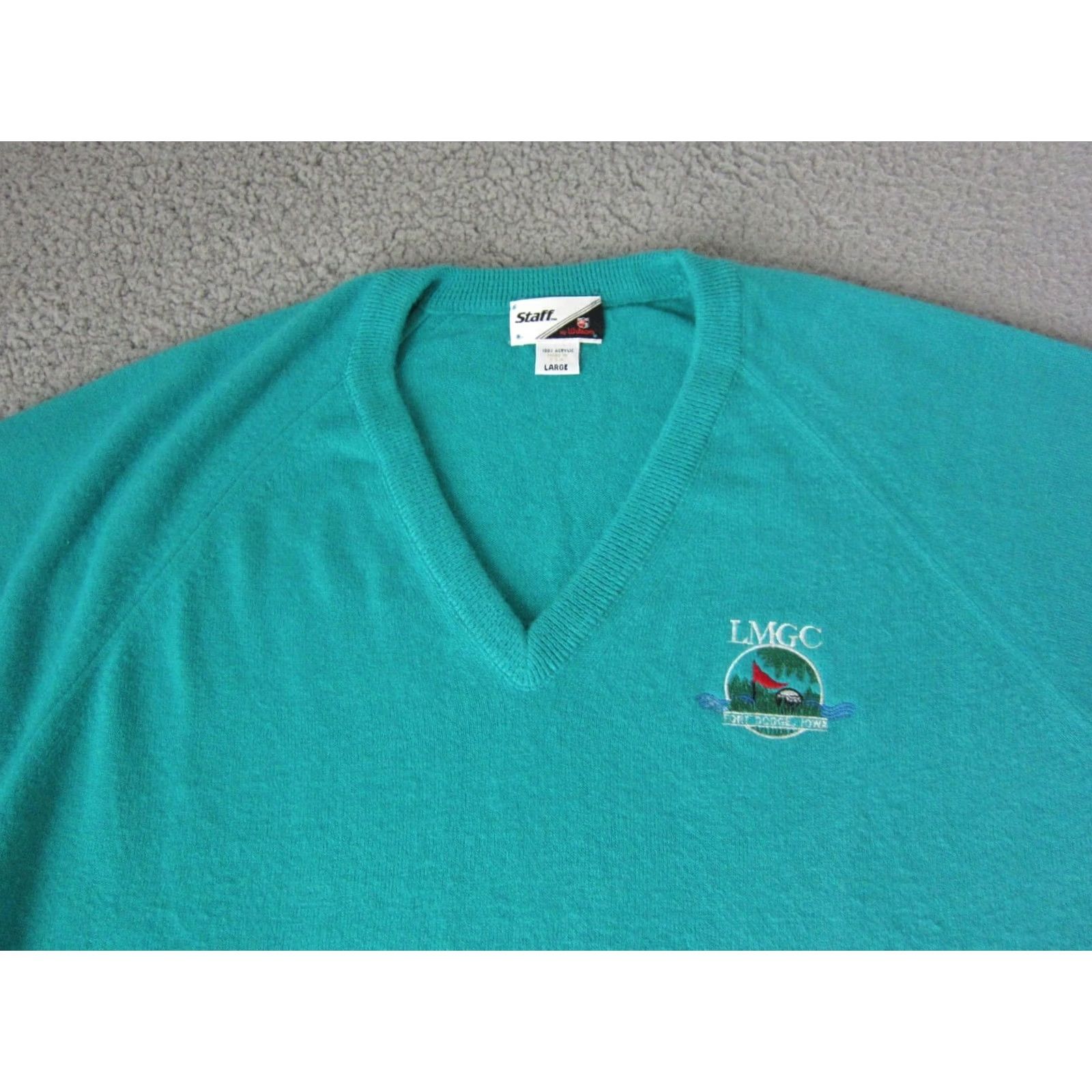 Wilson Vintage Wilson Golf Sweater Mens Large Blue V-Neck Pullover Sweatshirt USA 80s 90s Preppy Golf Size US L / EU 52-54 / 3 - 2 Thumbnail