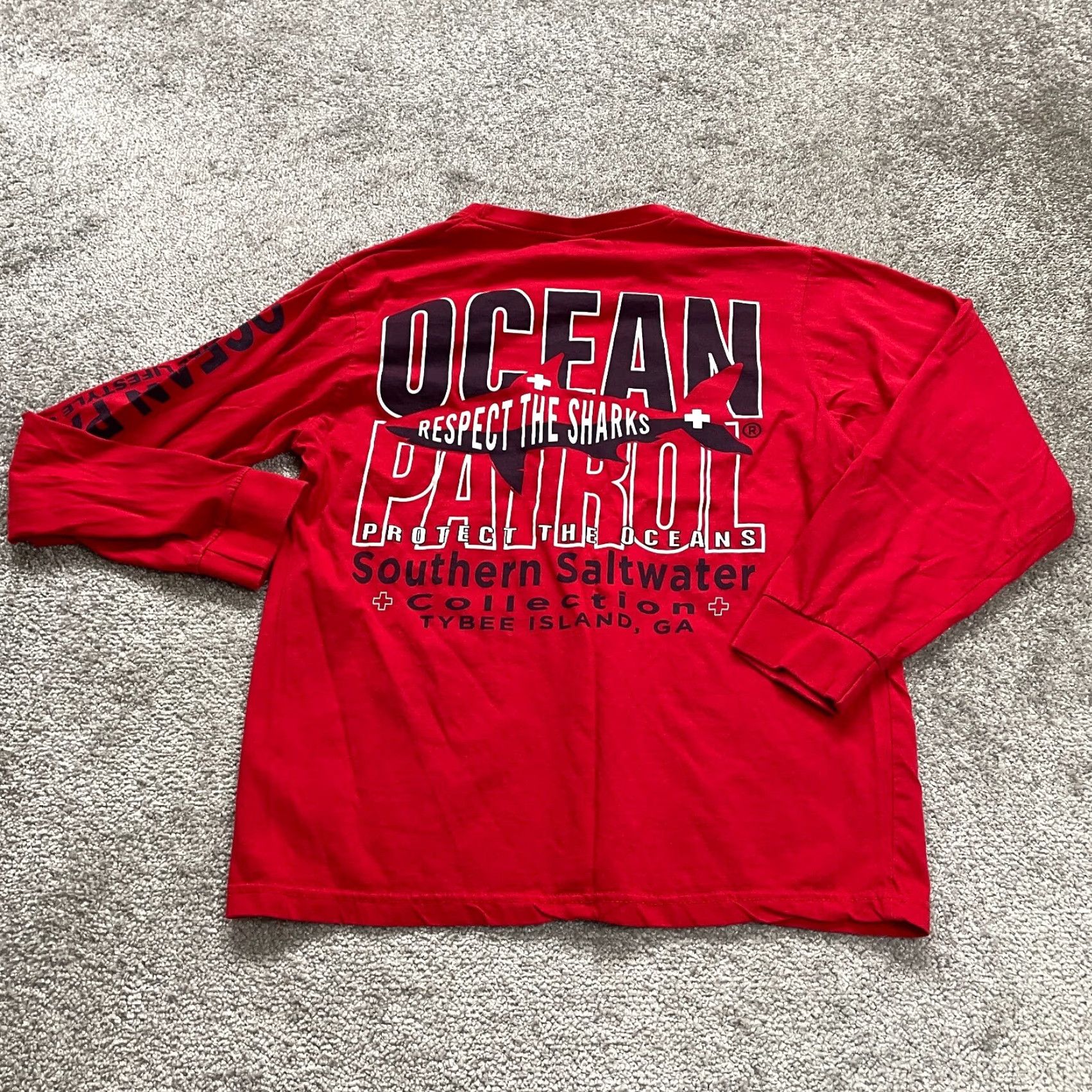 ESPIRIT VINTAGE? Ocean Spirit Shirt Womens Small Red Ocean Patrol Coastal Lifestyle Top Size S / US 4 / IT 40 - 2 Thumbnail