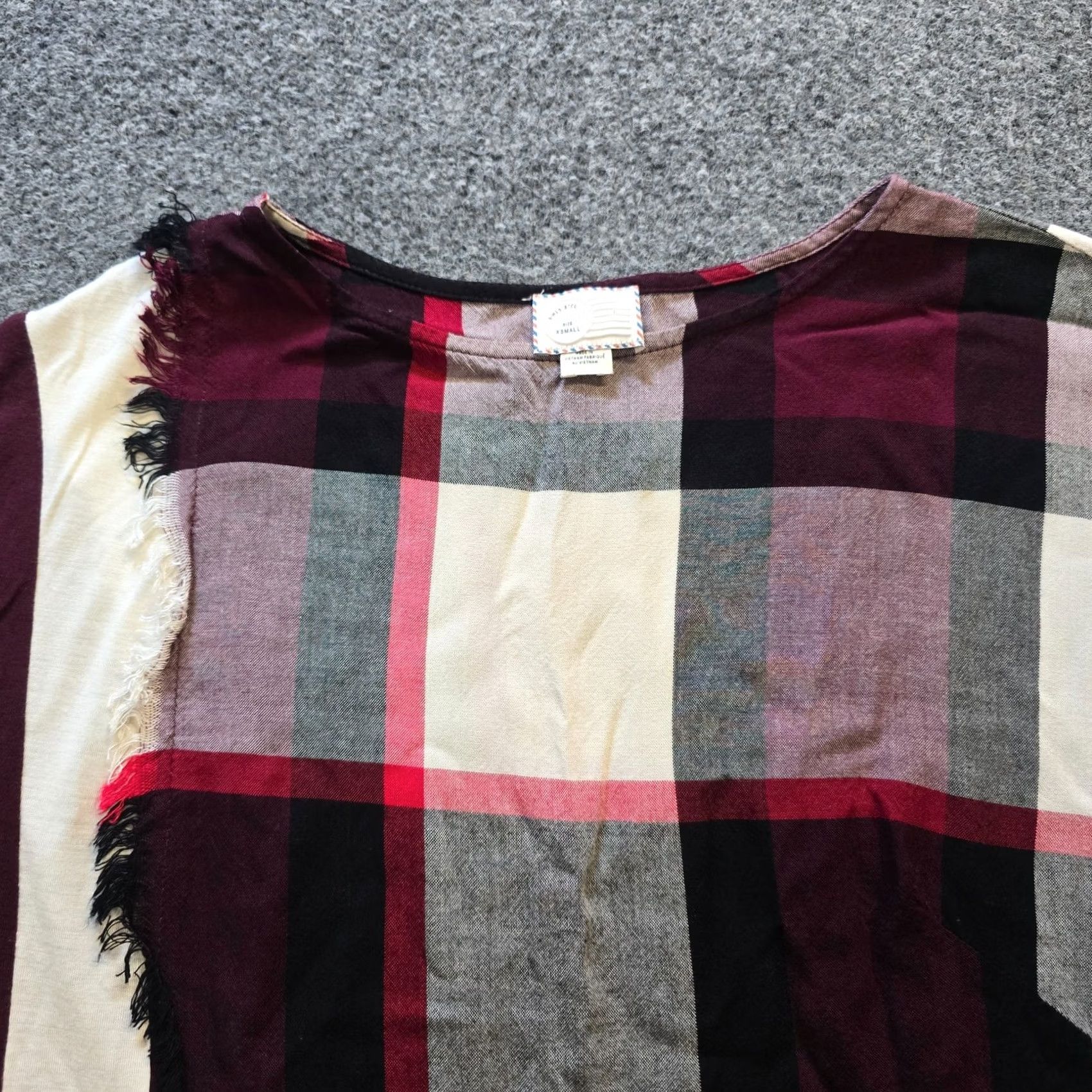 Anthropologie Postmark Womens Blouse XS Red Plaid Layered Short Sleeve Casual Tops Bohemian Spring Summer Fall Anthologie? Size XS / US 0-2 / IT 36-38 - 2 Thumbnail