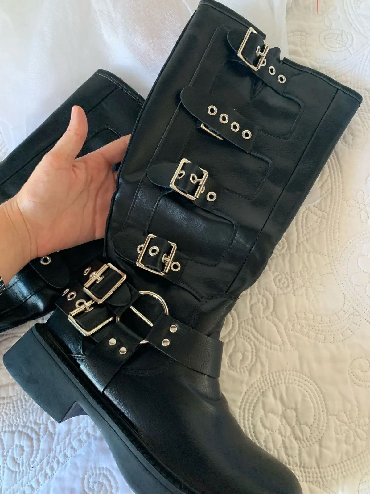 Other Women’s Biker Boots Gothic Medium Heel Motorcycle style Size US 7 / IT 37 - 8 Thumbnail