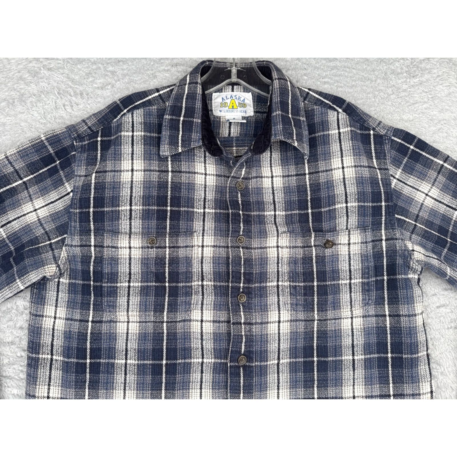 Vintage Alaska Wilderness Gear Shirt Mens Medium Blue Plaid Flannel 100% Cotton Button Up Size US M / EU 48-50 / 2 - 4 Thumbnail