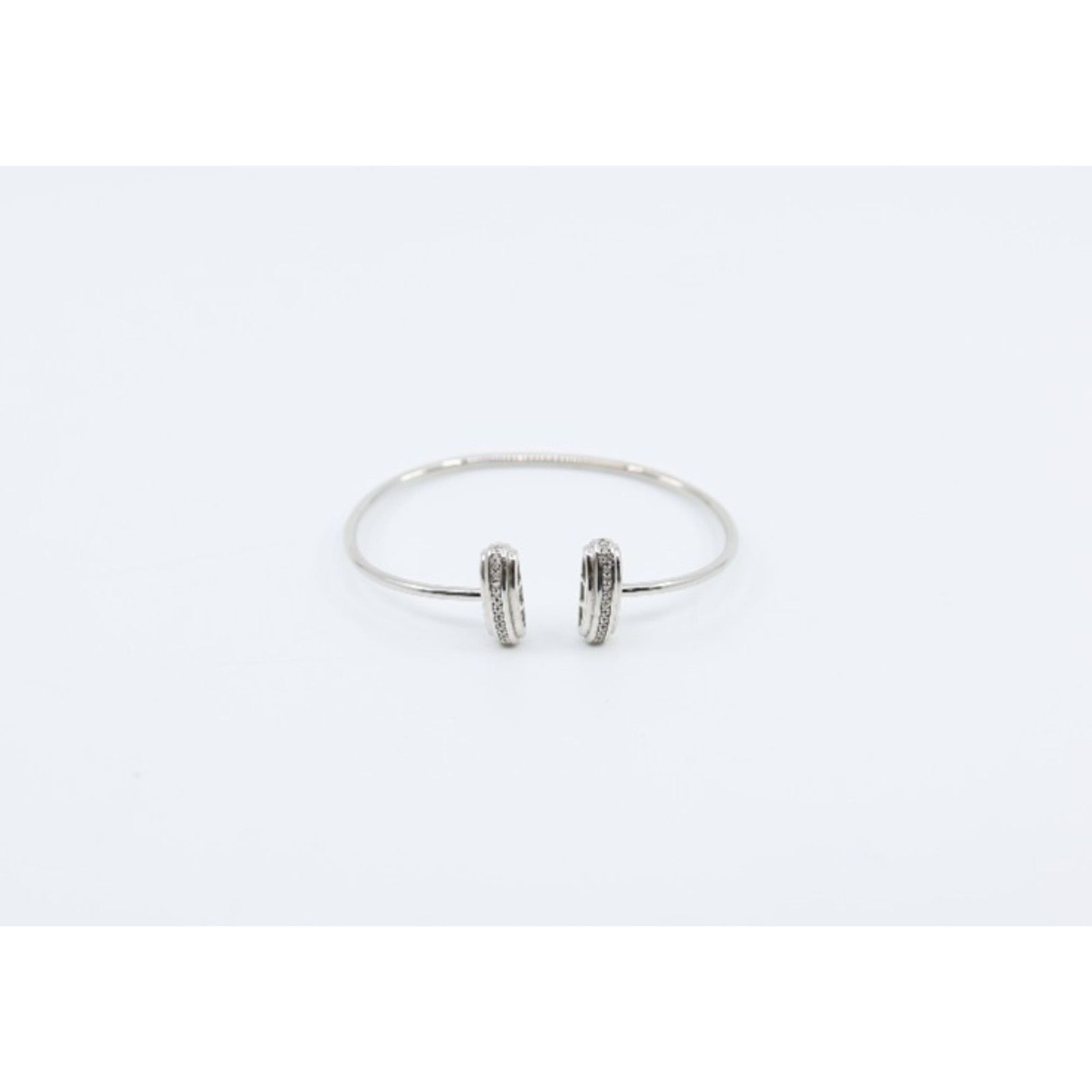 Macys MACYS Diamond Bar Flex Bangle Bracelet 1/6 ct tw Silver $250 Size ONE SIZE - 2 Thumbnail