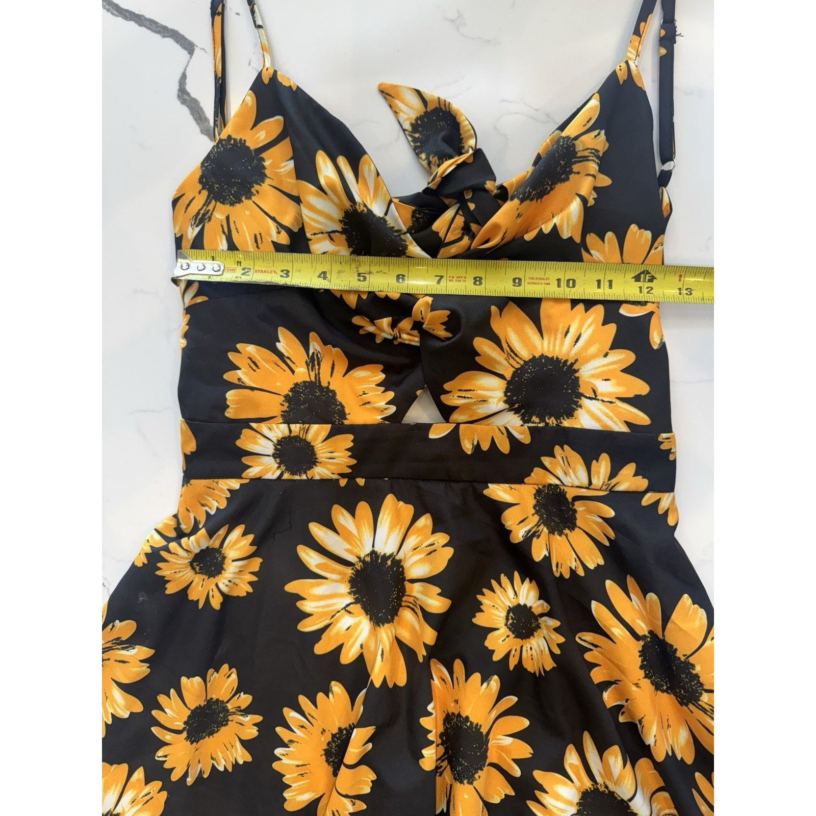Shein SHEIN Sunflower Floral Mini Dress Womens XL Black Yellow Size XL / US 12-14 / IT 48-50 - 5 Thumbnail
