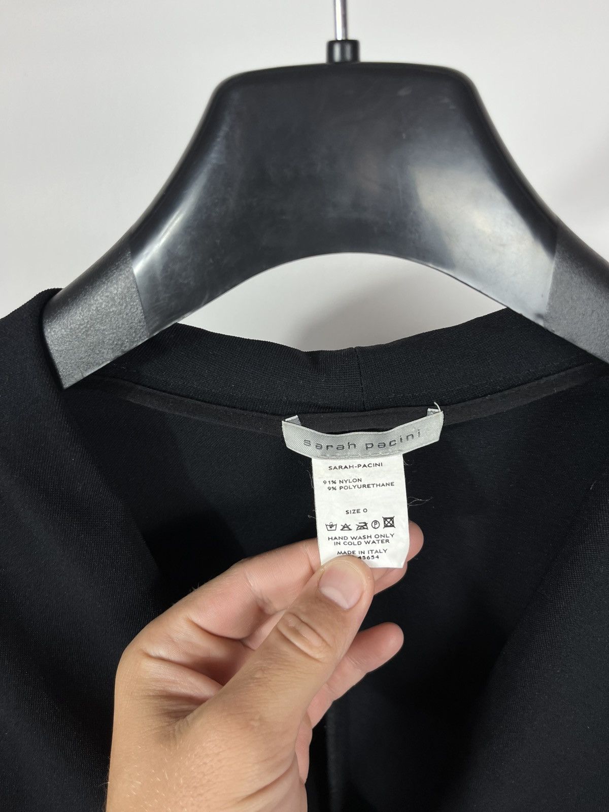 Sarah Pacini Sarah Pacini Black Nylon Long Jacket Cardigan Coat Italy Size XS / US 0-2 / IT 36-38 - 3 Thumbnail