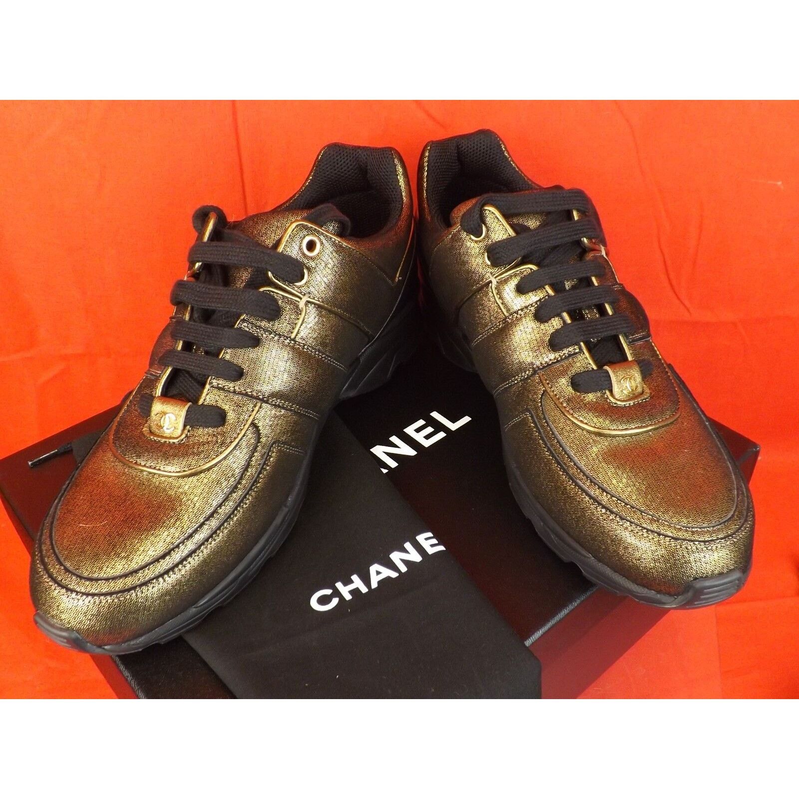 Chanel G31711 GOLDEN BROWN FABRIC LEATHER LOGO G31711 SNEAKERS 41 Size US 11 / IT 41 - 7 Thumbnail