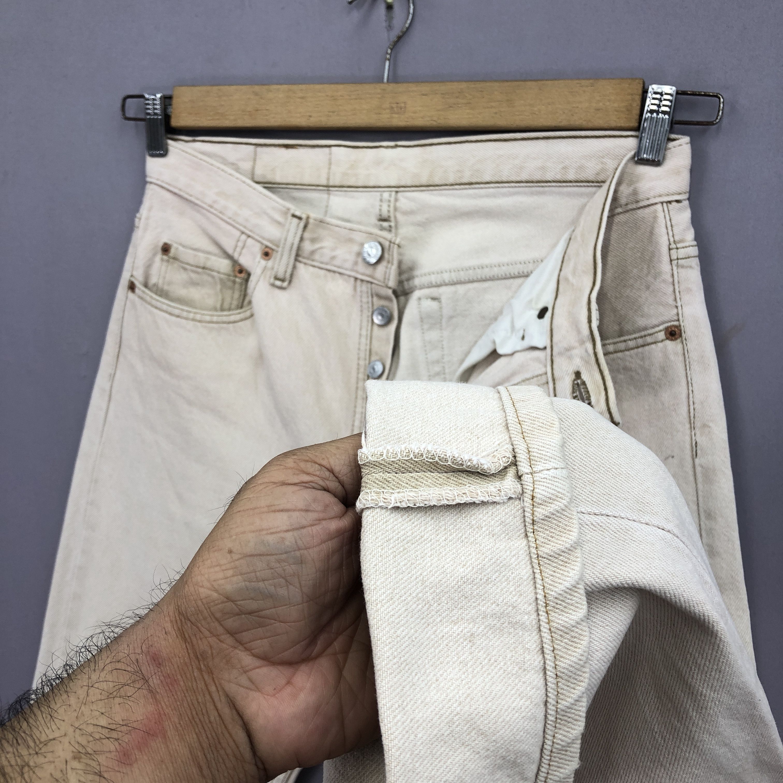 Levi's Vintage Levis 501 Jeans 90s Levi's Beige Brown Denim GF30253 Size US 30 / EU 46 - 8 Thumbnail
