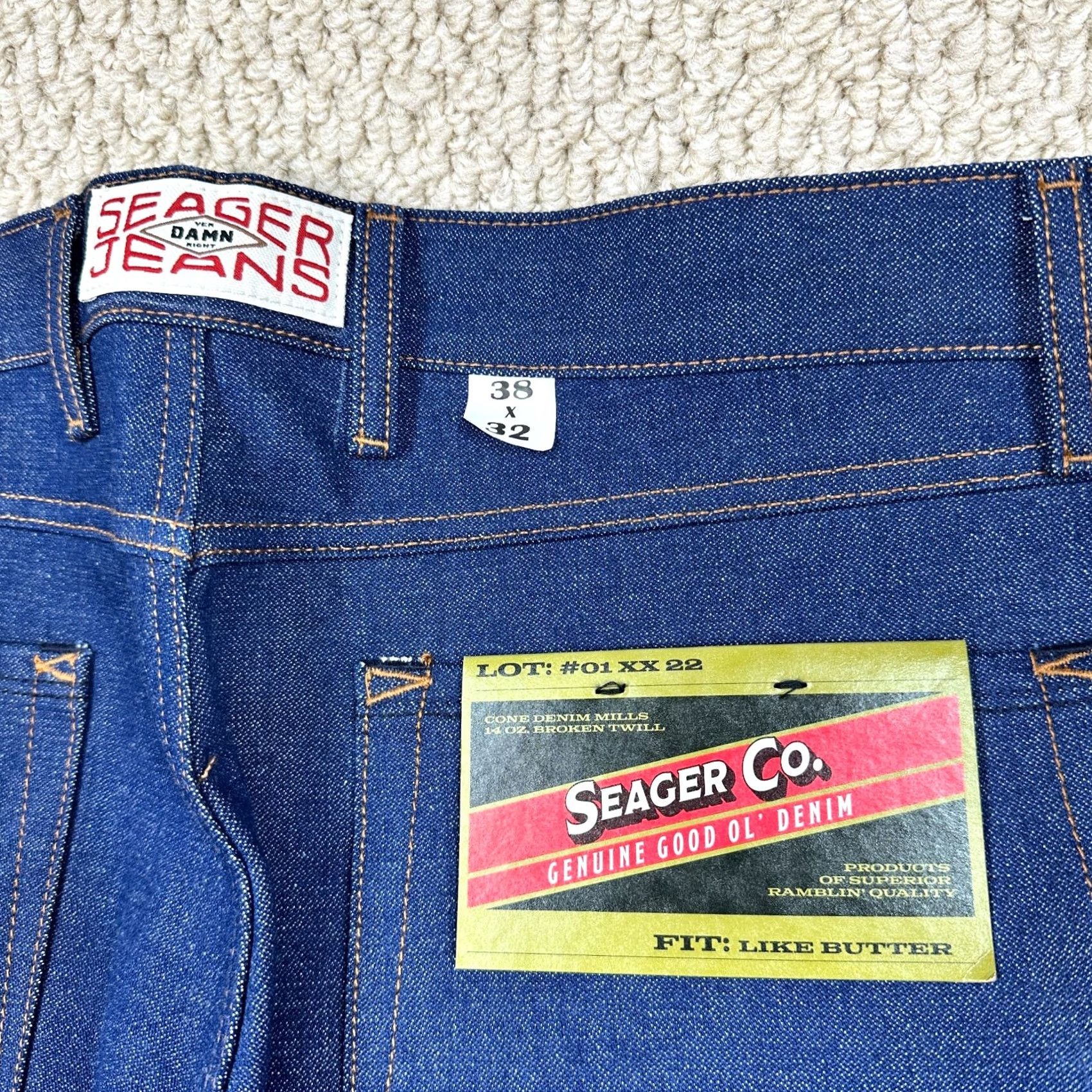 Vintage Seager Co Jeans 38x32 Indigo Denim Western Regular Fit 5-Pocket Blue Men Jeans USA Cowboy Rugged Vintage: No Size US 38 / EU 54 - 7 Thumbnail