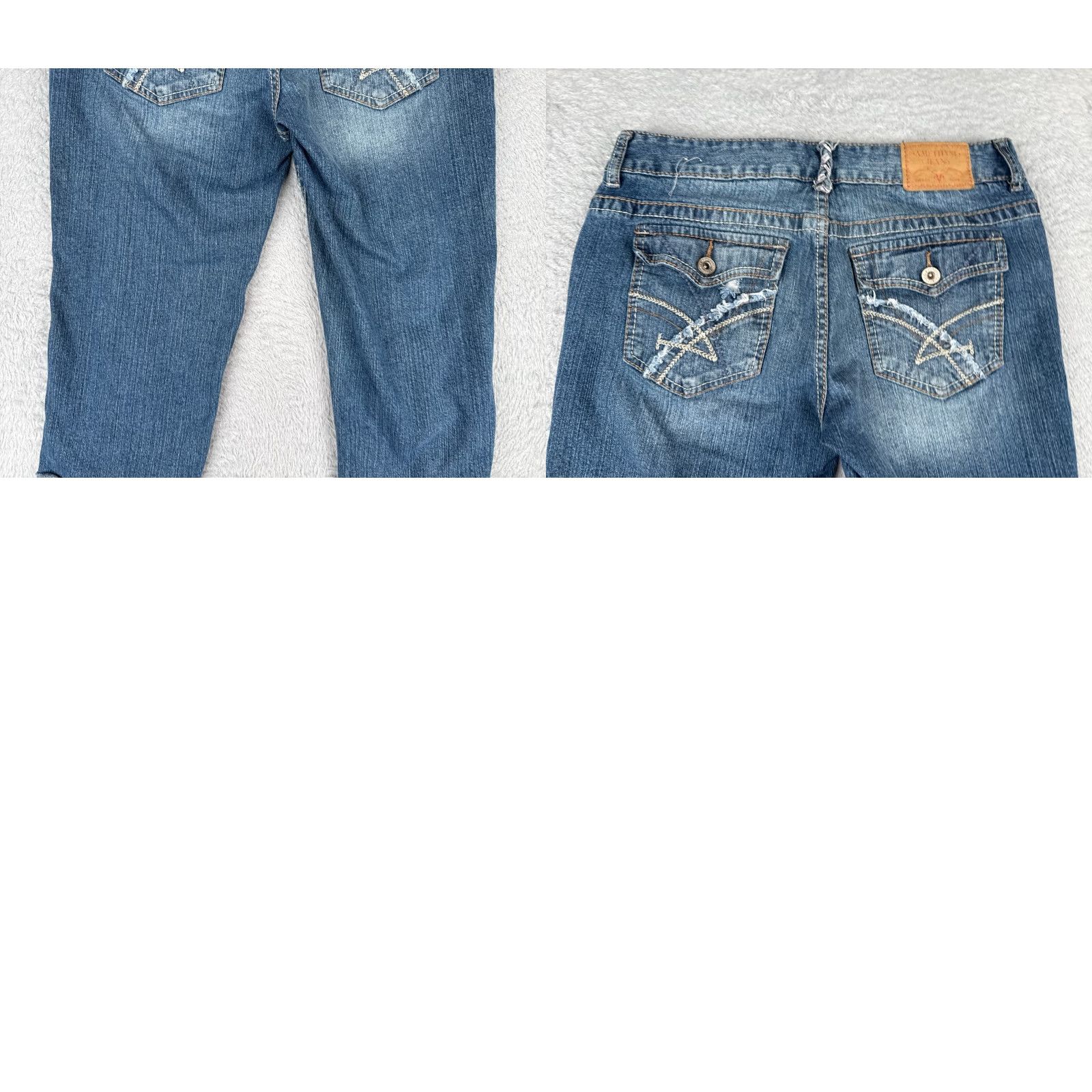 Denime Amethyst Jeans Juniors 11 Blue Denim Capri Crop Distressed Rolled Hem 30x18 Jeans Women's Shirts? Size 32" / US 10 / IT 46 - 10 Thumbnail