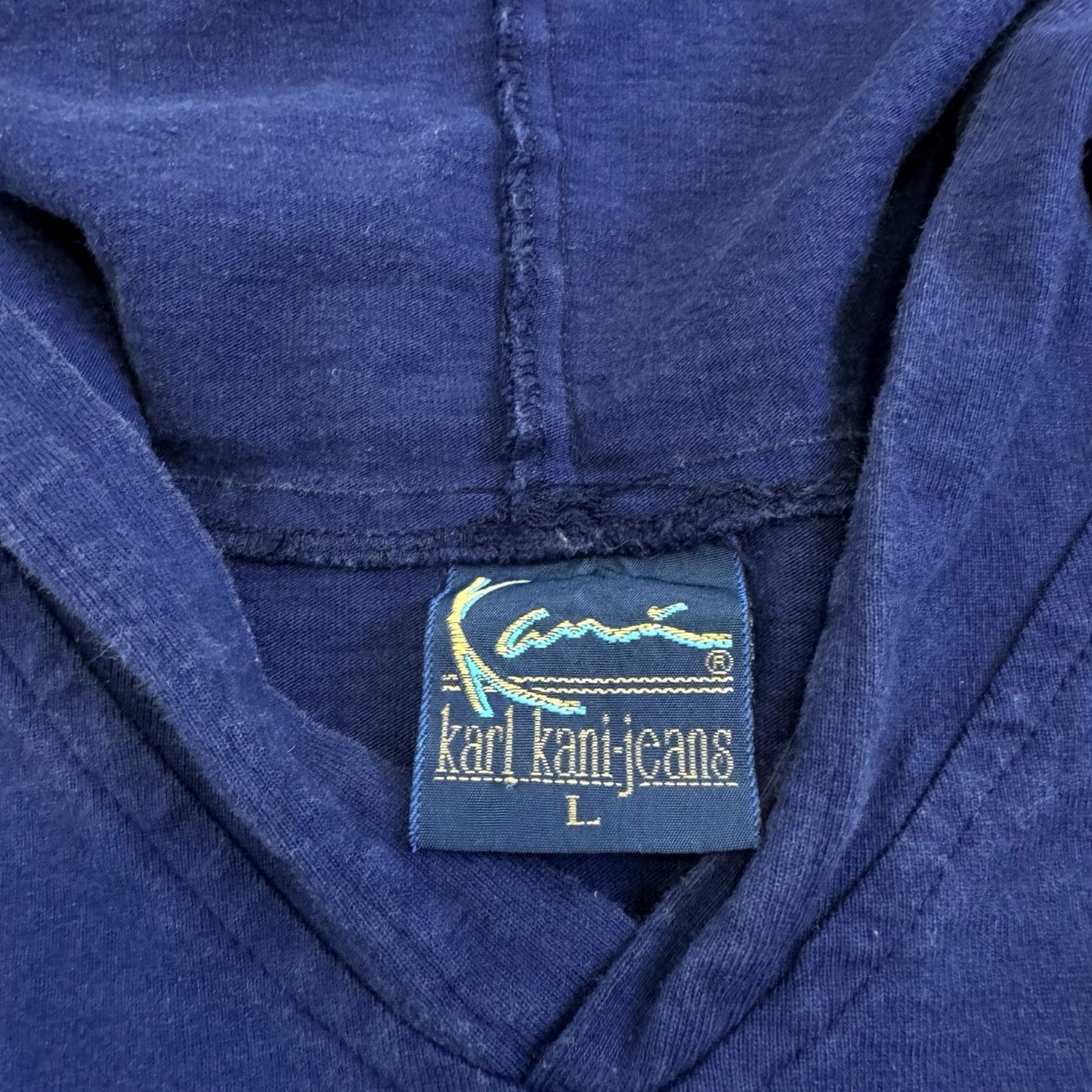 Karl Kani VINTAGE Karl Kani Hoodie Pullover 90s Hip Hop Blue/Purple Size L Mens Long Sleeve Pullover 90s Size US L / EU 52-54 / 3 - 5 Thumbnail