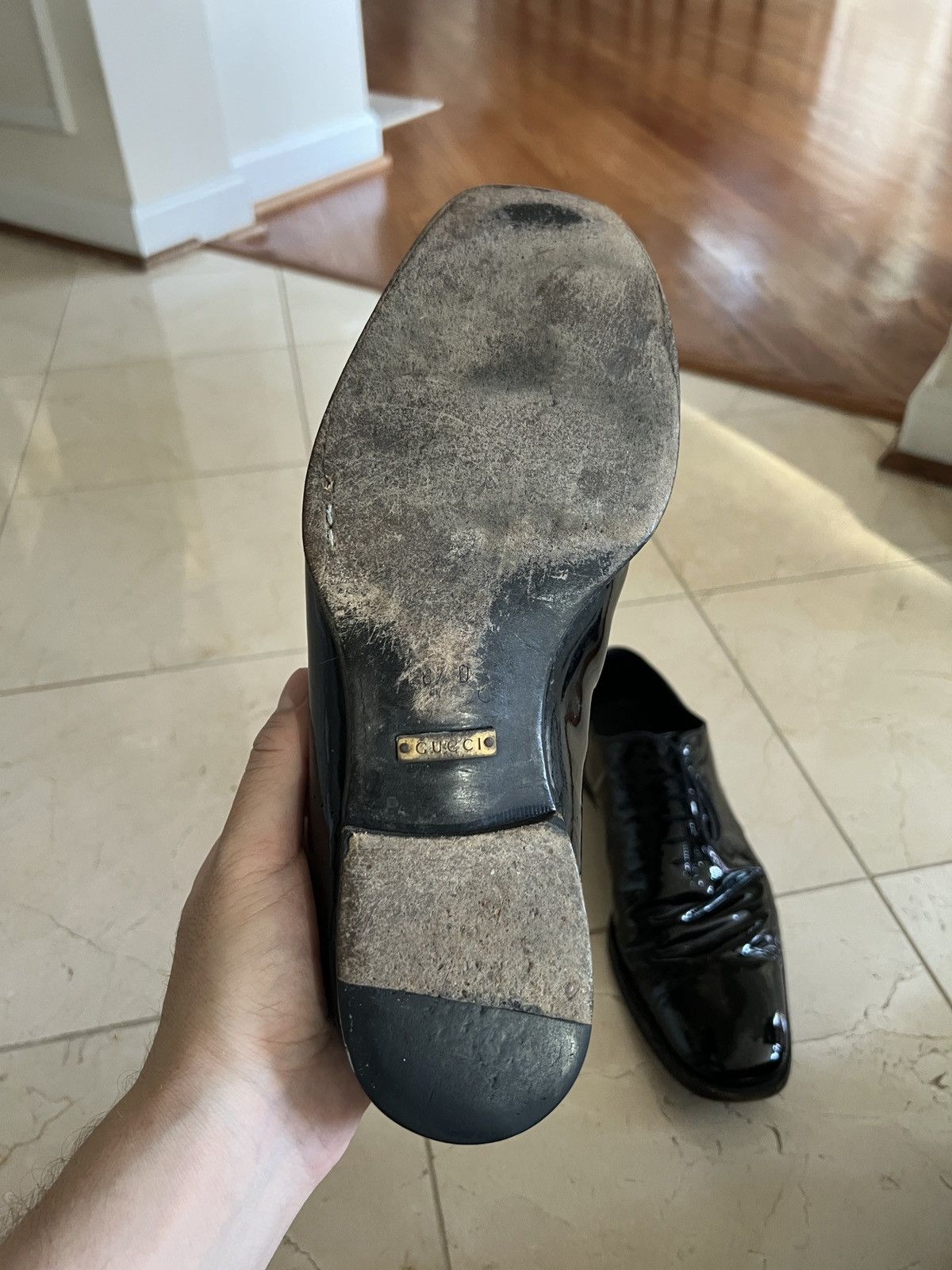 Gucci Gucci - Patent Leather Black Tuxedo Dress Shoes Size US 8.5 / EU 41-42 - 8 Thumbnail