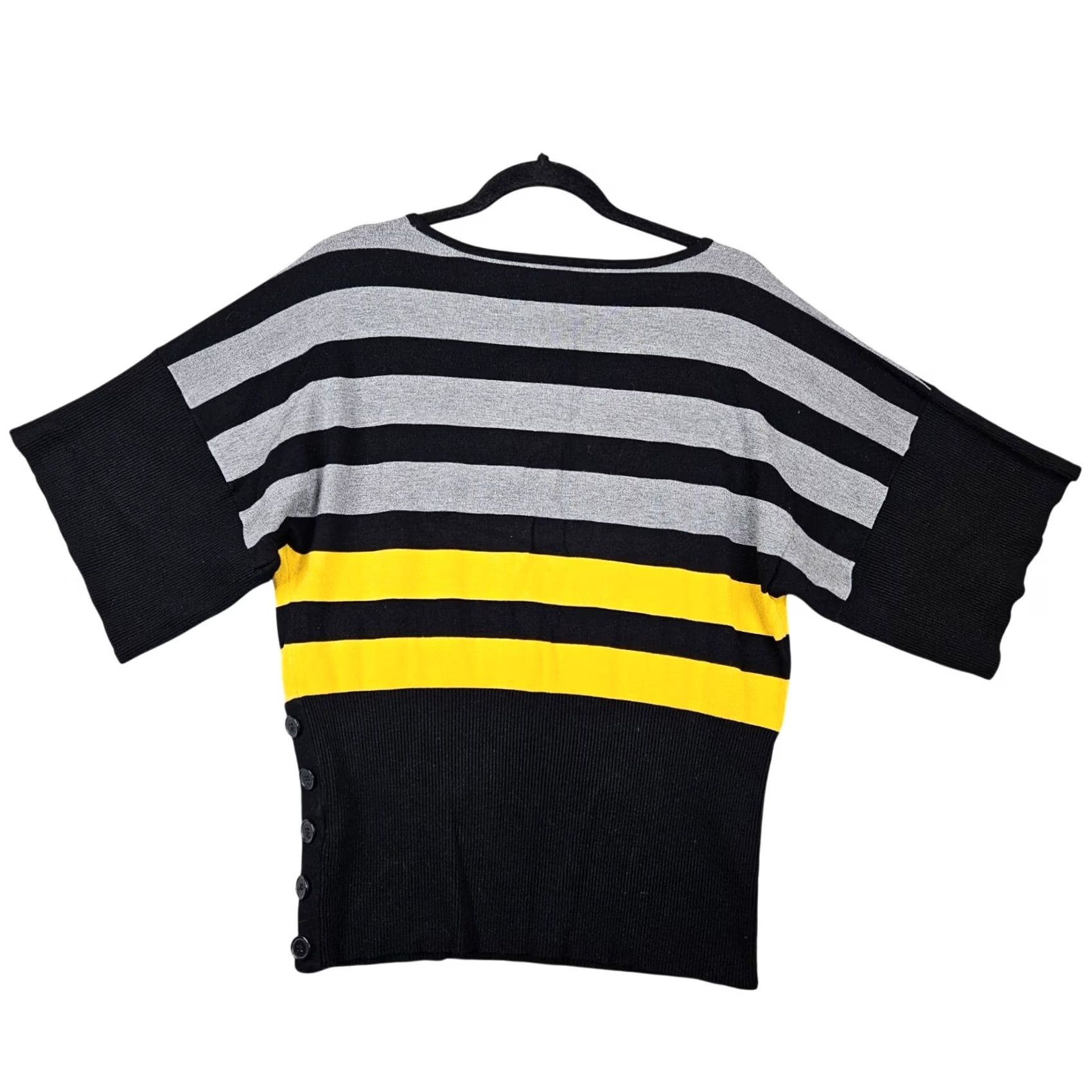 Vintage Spense Striped Knit Sweater With Side Button Women's M Size M / US 6-8 / IT 42-44 - 2 Thumbnail