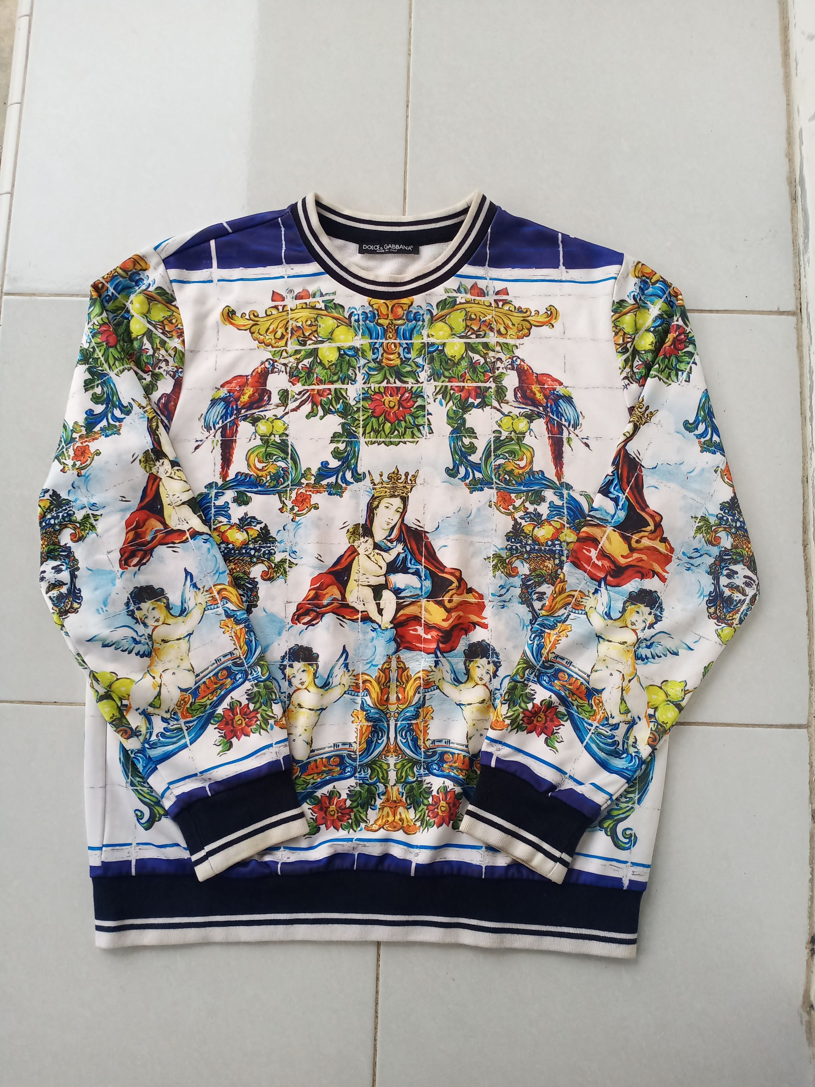 image of Dolce Gabbana Majolica Sweaters in White, Men's (Size 2XL)