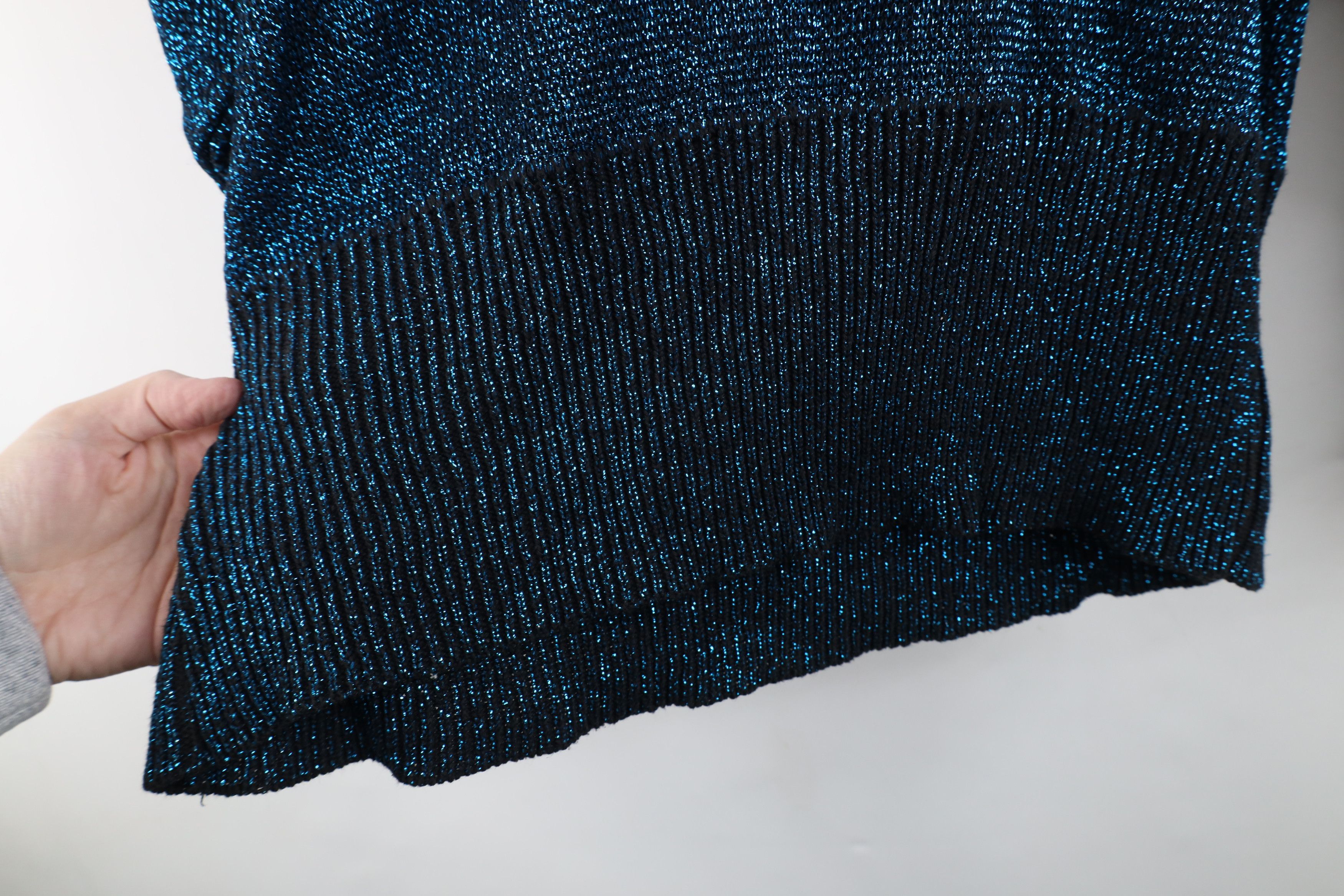 Pierre Cardin Vintage 80s 90s Pierre Cardin Metallic Knit Sweater Blue USA Size S / US 4 / IT 40 - 9 Thumbnail