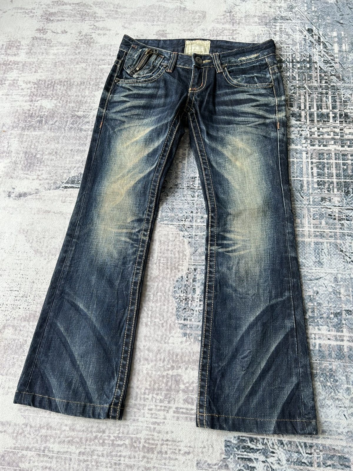 If Six Was Nine Lolita Y2k Design Flared Jeans Size 30" / US 8 / IT 44 - 2 Thumbnail