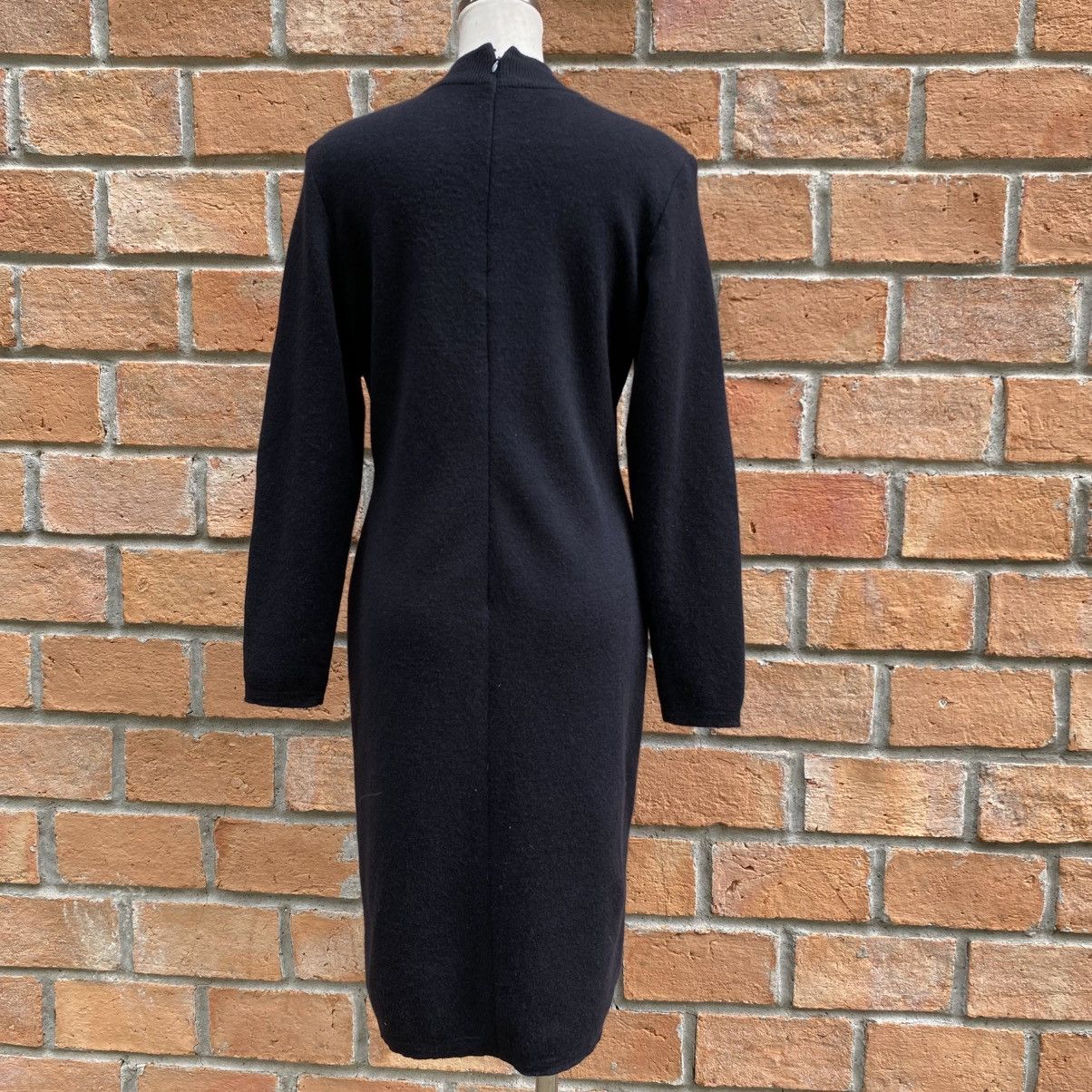 Dior Vintage Christian Dior Black Wool Dress Gold Embellishments Size M / US 6-8 / IT 42-44 - 3 Thumbnail