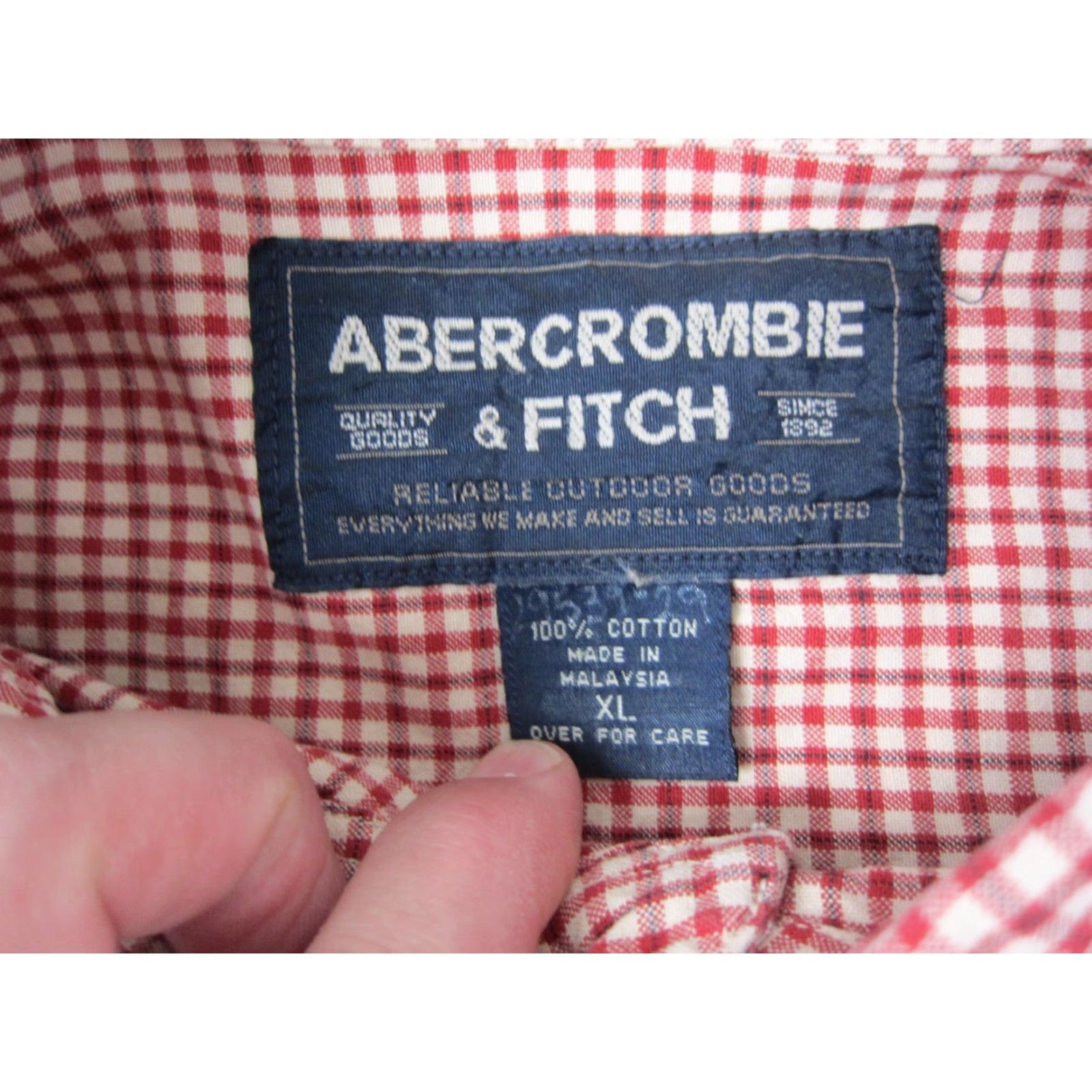 Abercrombie & Fitch Abercrombie & Fitch Shirt XL Orange Gingham Button-Up Mens Vintage No? Size US XL / EU 56 / 4 - 5 Thumbnail