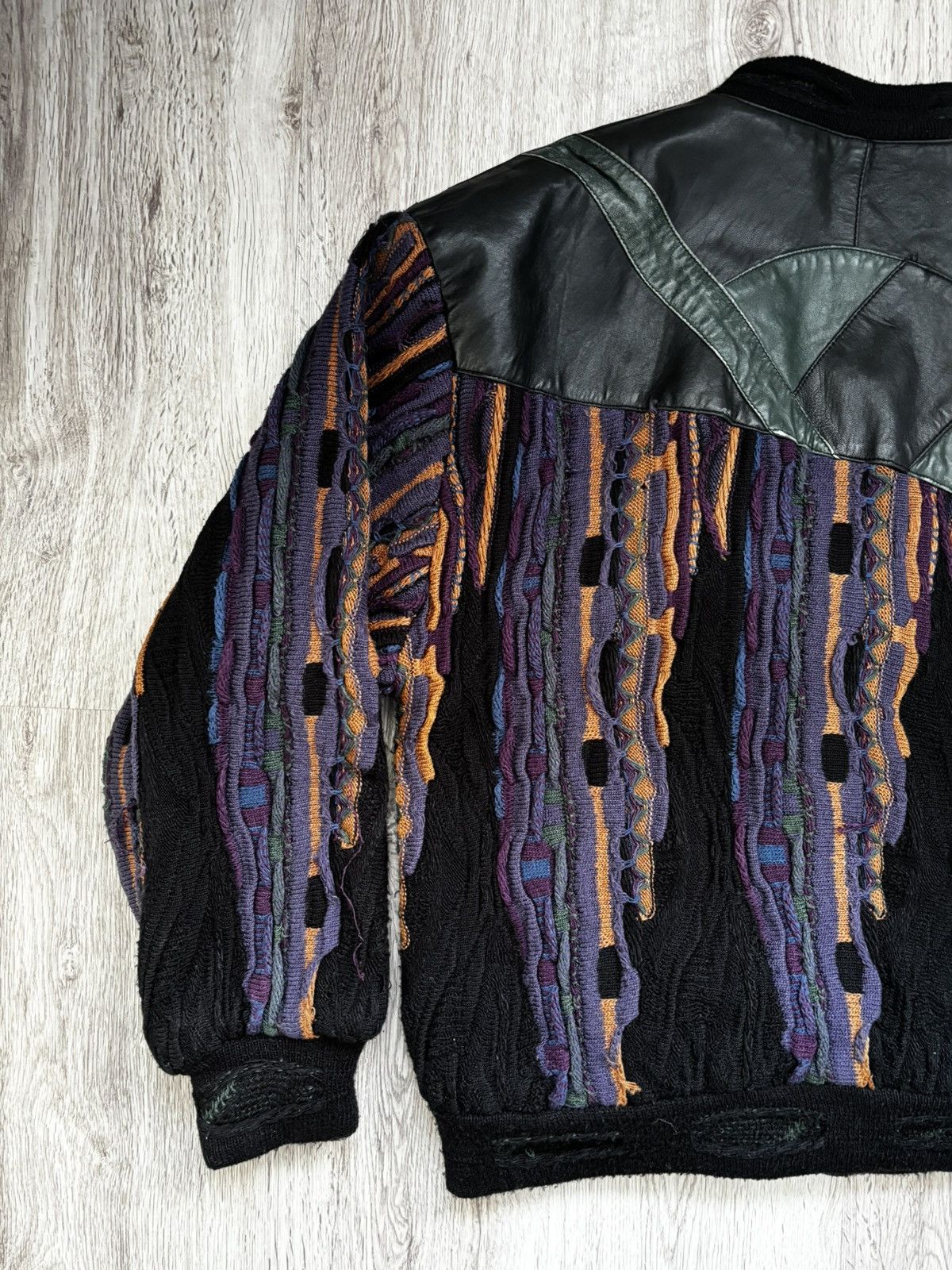 Other ARCHIVE VINTAGE SAXONY COOGI INSPIRED LEATHER KNIT JACKET Size US M / EU 48-50 / 2 - 16 Thumbnail
