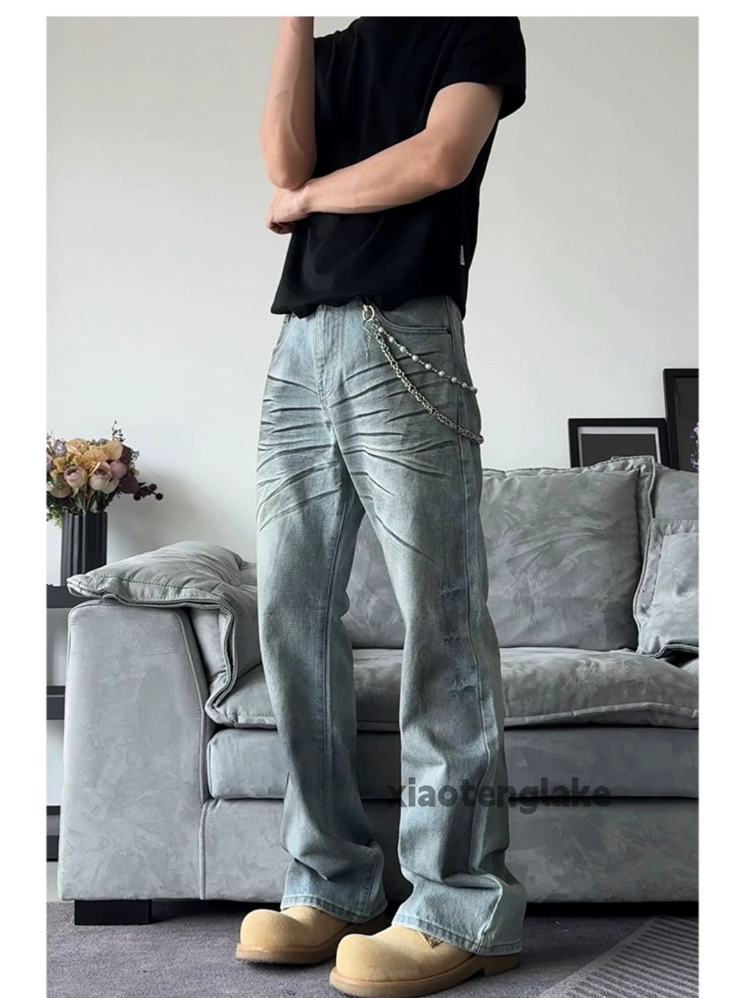 Jean × Vintage washed faded cleanfit yuppie bootcut stain grunge jeans Size US 32 / EU 48 - 4 Thumbnail