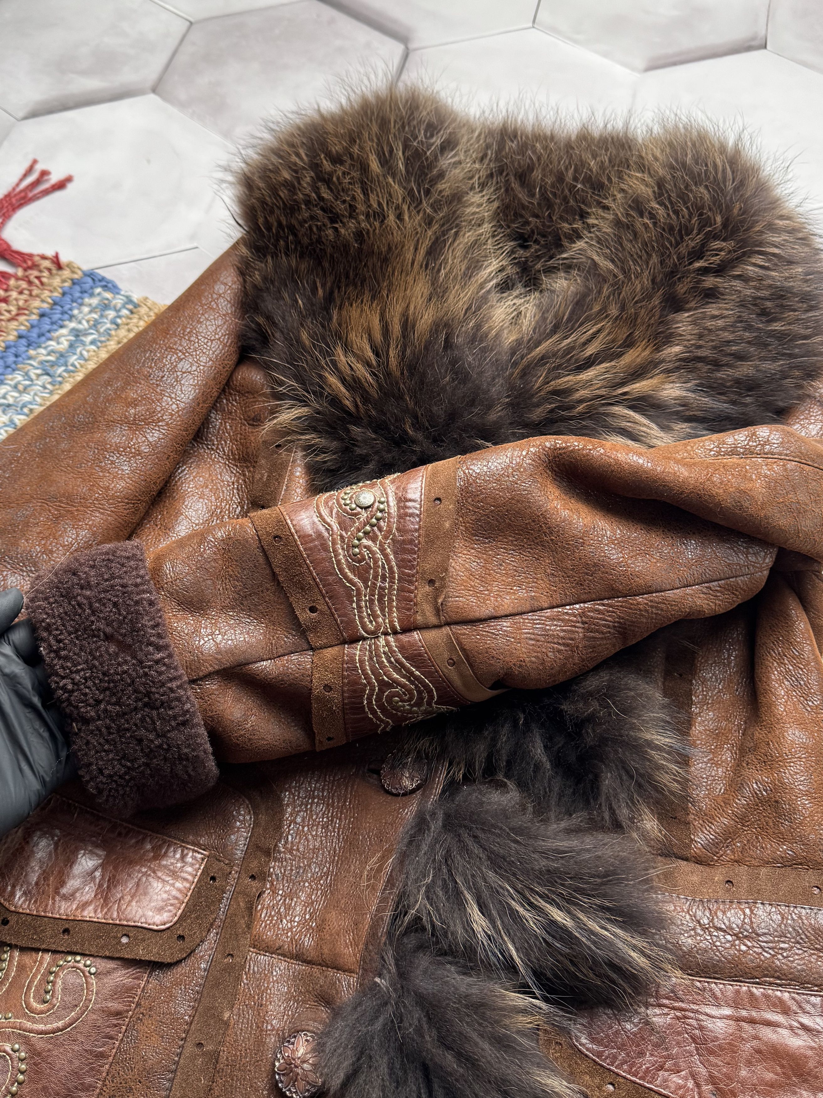 Vintage Vintage Real Sheepskin Coat With Real Fur Details(E4) Size S / US 4 / IT 40 - 4 Thumbnail