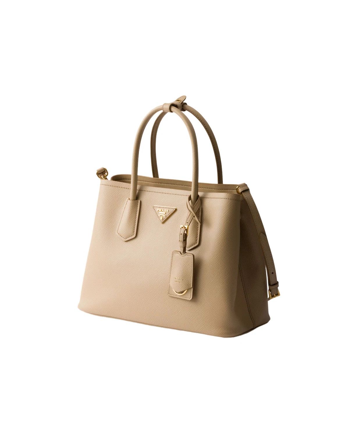 Prada PRADA Med Double Saffiano Sand Beige Top Handle New Size ONE SIZE - 2 Thumbnail