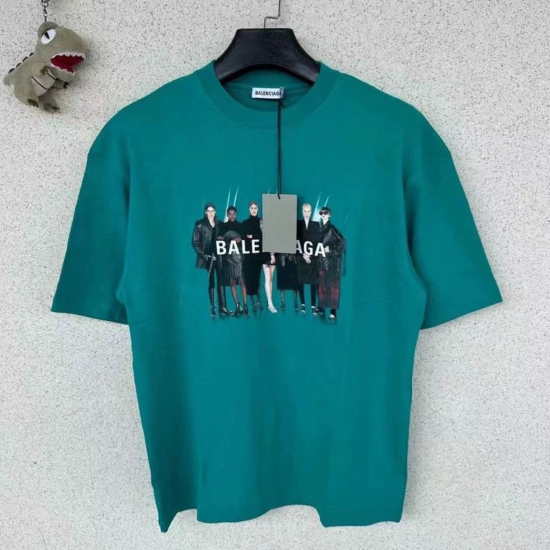 Balenciaga Balenciaga New Lake Green Statue Short Sleeve 2505-Nextarro Size US L / EU 52-54 / 3 - 1 Thumbnail