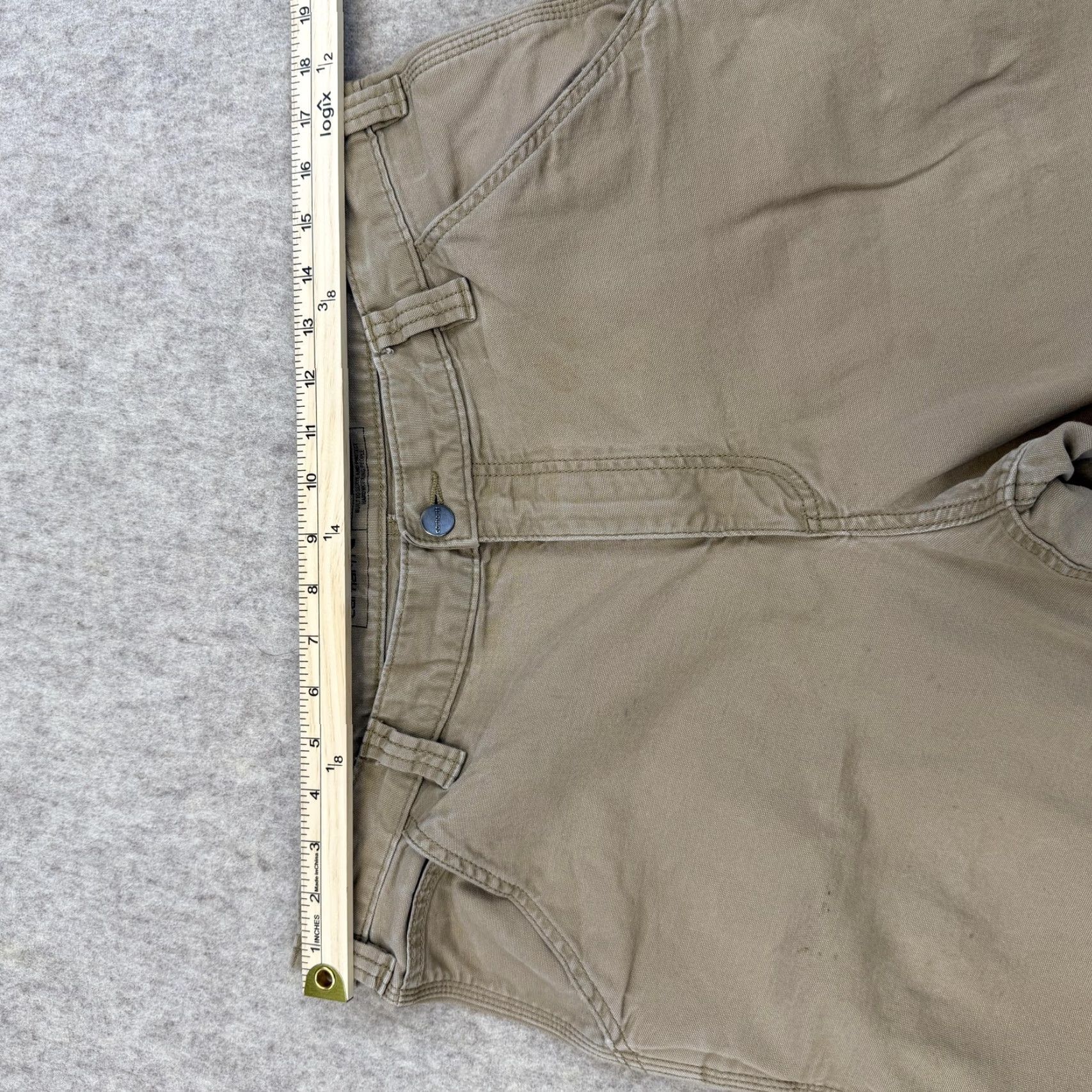 Carhartt Carhartt Pants Men 35x30 Relaxed Fit Canvas Beige Rugged Flex / Carpenter / Workwear / Pockets / Zip / Straight Leg / BN2291-M Size US 35 - 6 Thumbnail