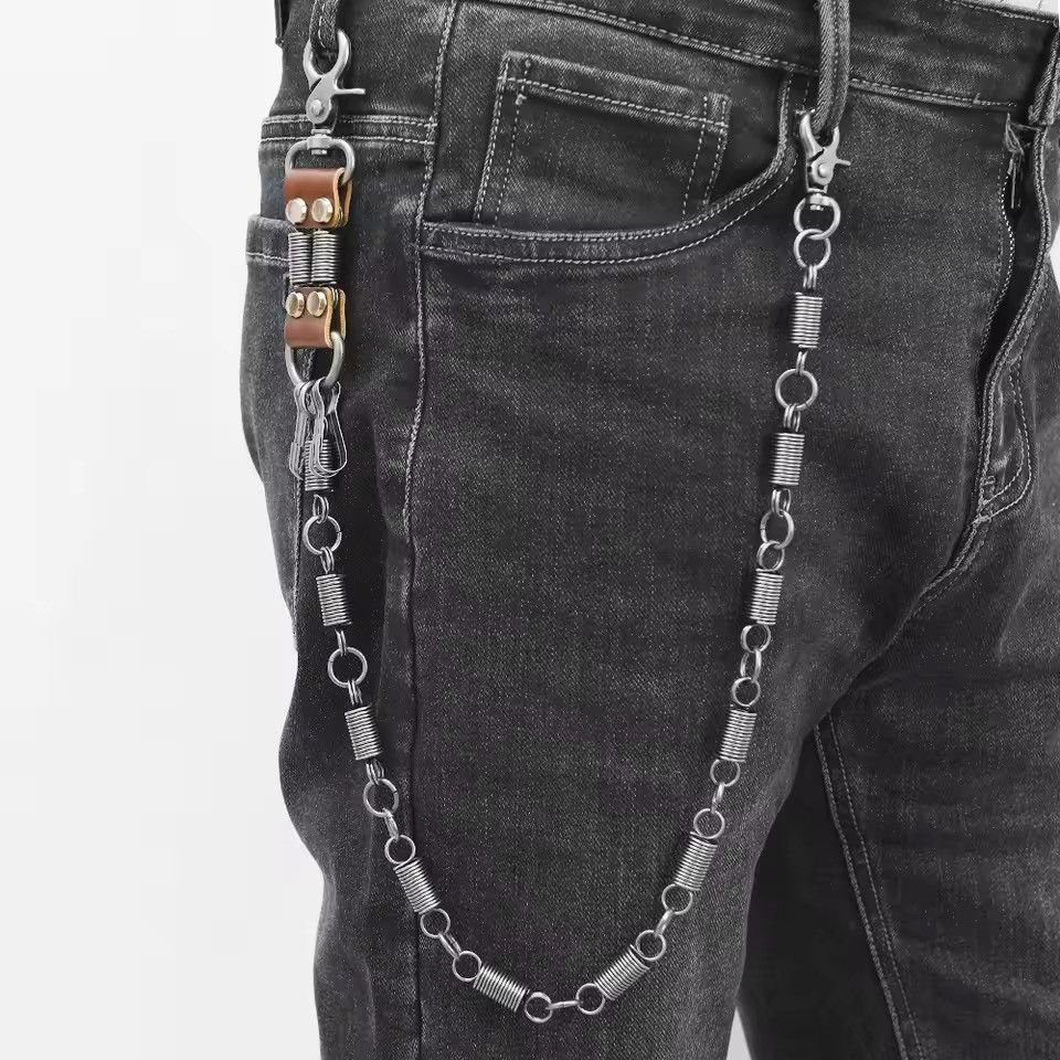 Jewelry INDUSTRIAL Spring-Link Wallet Chain - Distressed Metal Size ONE SIZE - 4 Thumbnail