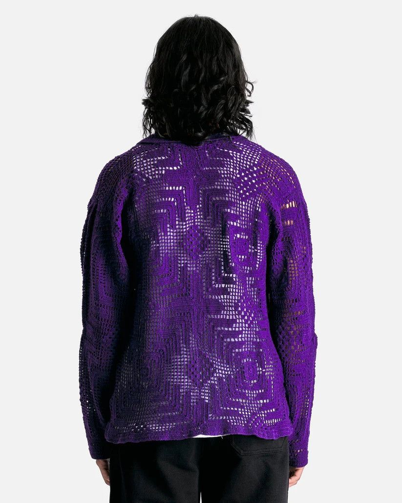 Bode o1s1v1r1oon0825 Crochet Overshirt in Purple Size US XXL / EU 58 / 5 - 3 Thumbnail