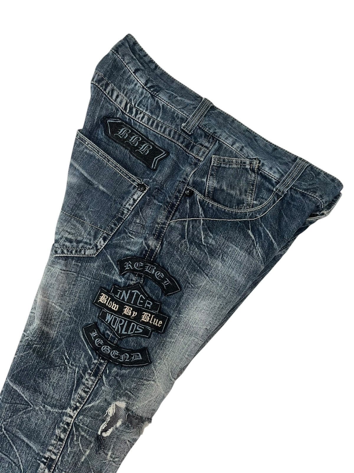 Japanese Brand Japan Brand Blow By Blue Stone Wash Patches Denim Jeans Size US 33 - 12 Thumbnail