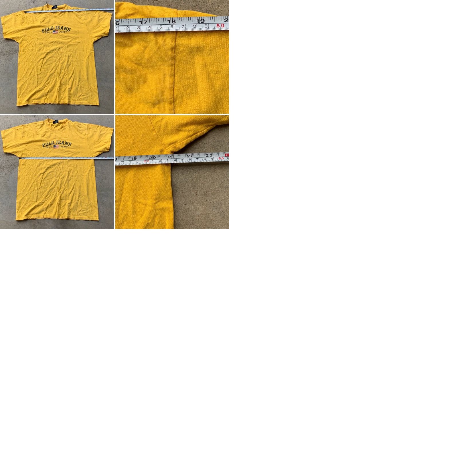 Ralph Lauren VINTAGE Ralph Lauren Polo Jeans Spell Out USA Flag T Shirt Yellow M Mens Graphic Tee 90s 2000s Size US M / EU 48-50 / 2 - 9 Thumbnail