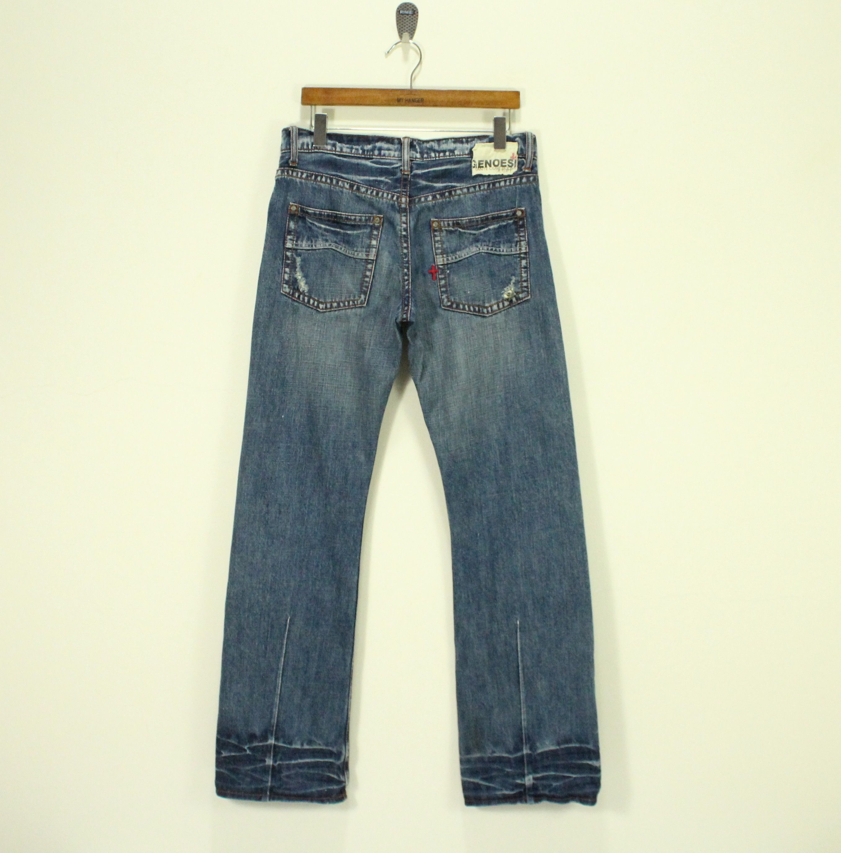 Japanese Brand Selvedge Distressed Style GENOESE Denim Size US 32 / EU 48 - 10 Thumbnail