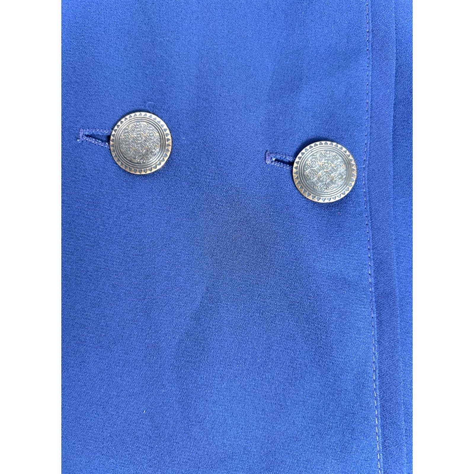 Doublet VTG Modasport Beverly Hills Antony Moorcroft Blue Double Breasted Blazer Small Women Short Sleeve Notch Lapel Vintage Blazer Size S / US 4 / IT 40 - 8 Thumbnail