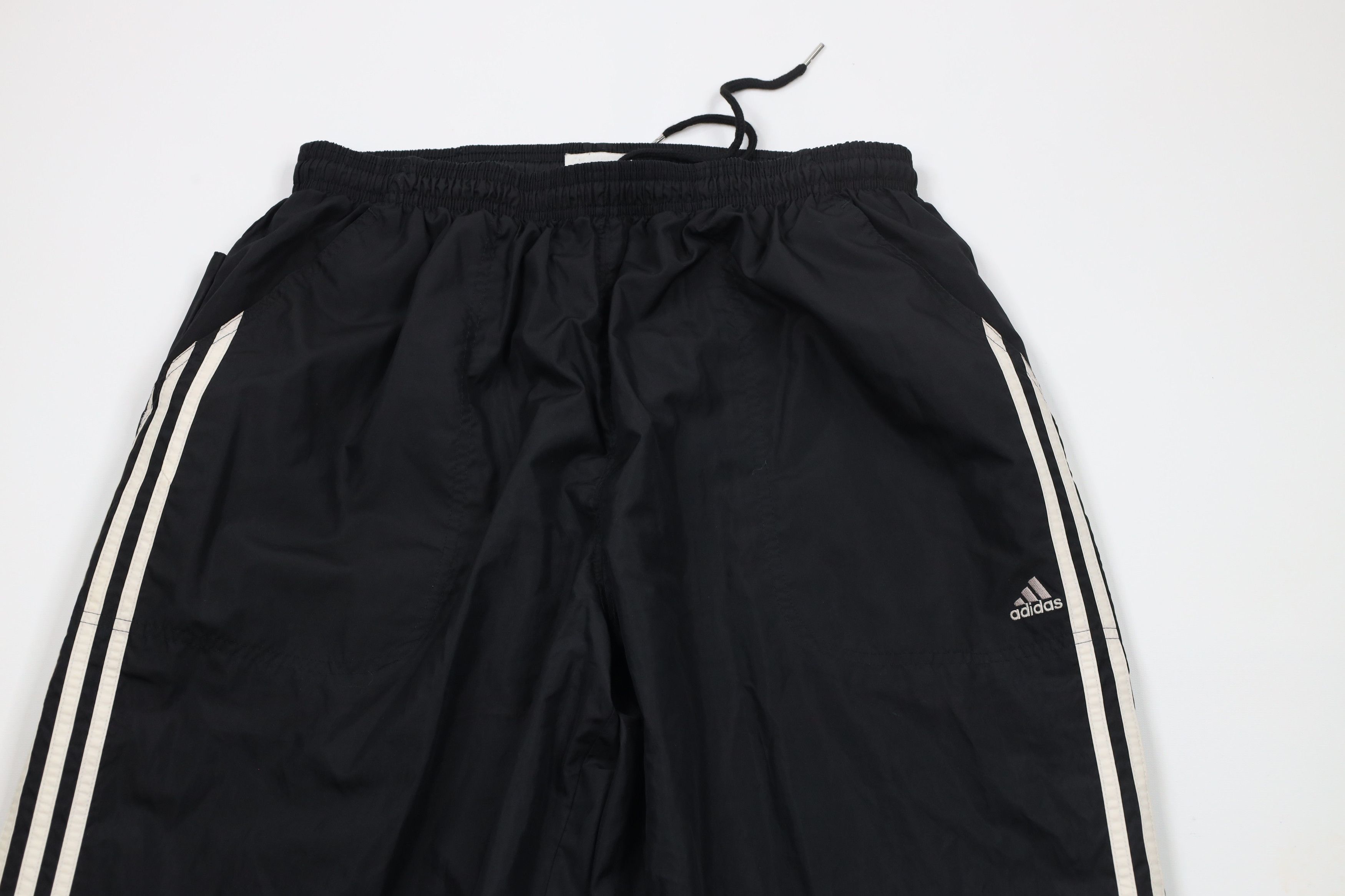 Adidas × Vintage Vintage Adidas Striped Lined Windbreaker Pants Black Size US 38 / EU 54 - 2 Thumbnail