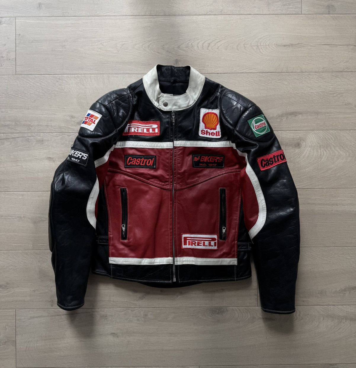 Vintage RACING MOTO JACKET LEATHER vintage Size US M / EU 48-50 / 2 - 1 Thumbnail