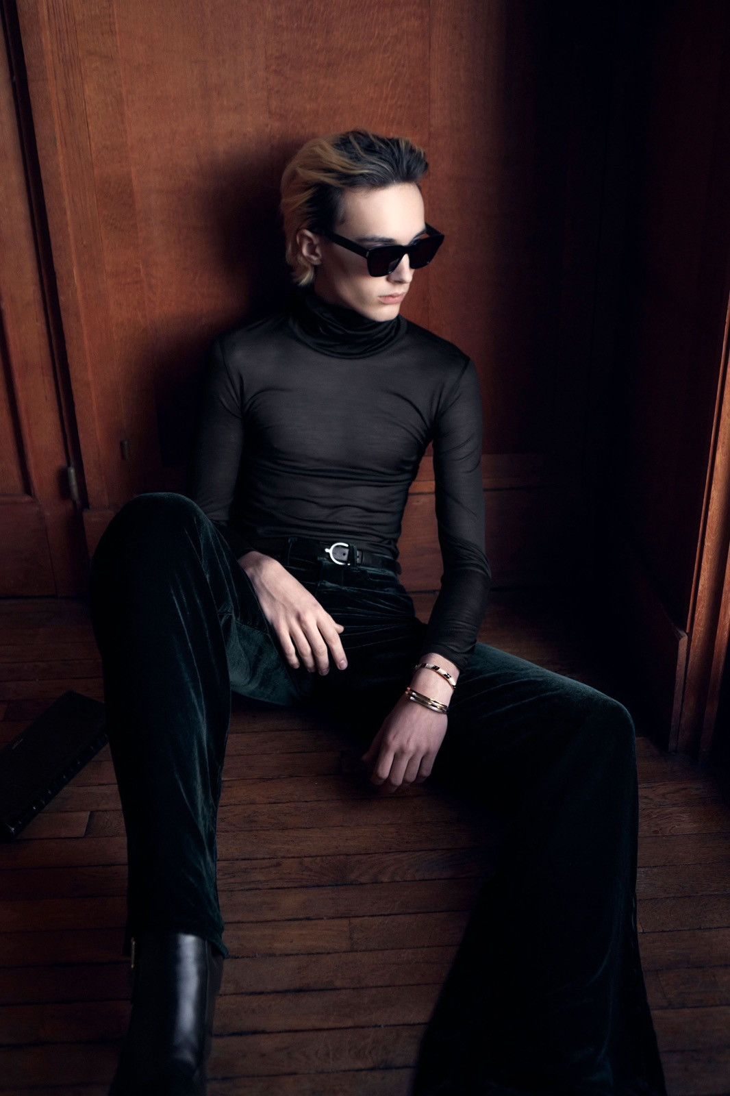 Saint Laurent Paris FW22' Saint Laurent Wide Leg Velvet Pants Green Size US 33 - 1 Thumbnail