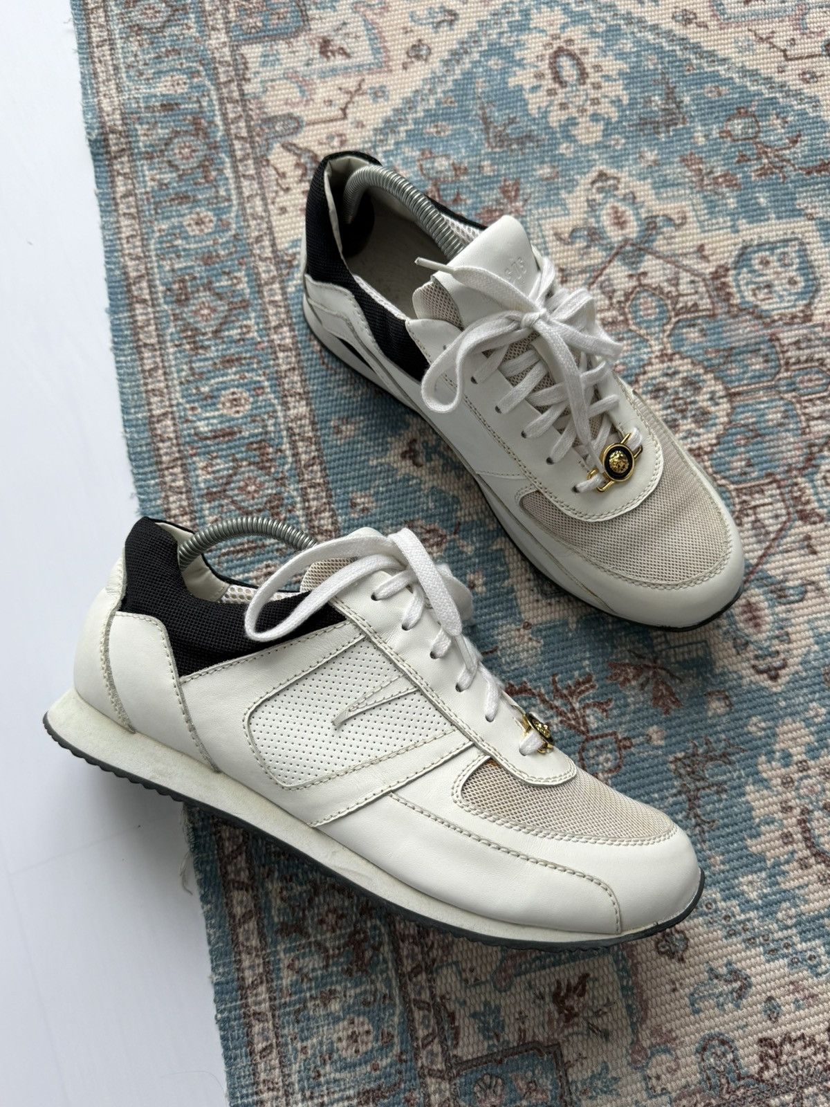 Versus Versace Versace Versus witch Gold Lion Buckle Leather Sneakers Sz 42 Size US 9 / EU 42 - 1 Thumbnail