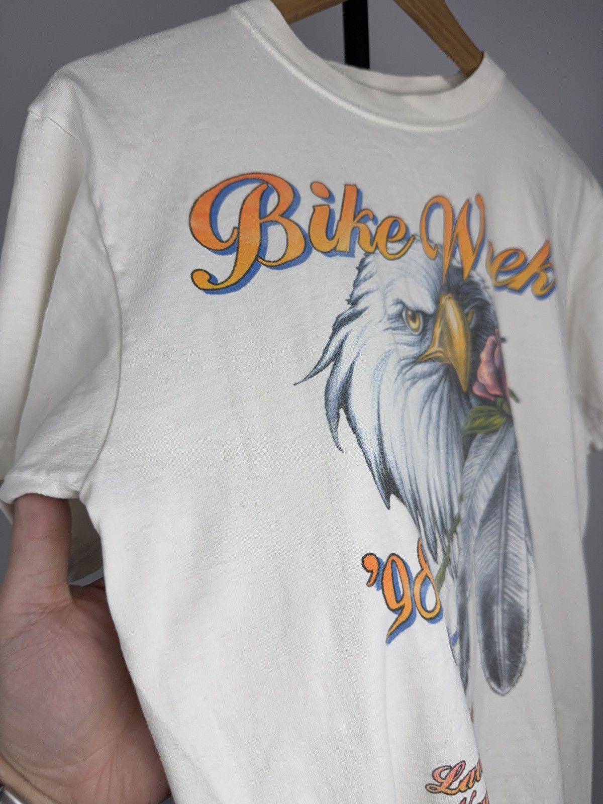 Vintage Vintage 1998 Laconia Moto Bike Week Eagle Biker T-Shirt USA Size US M / EU 48-50 / 2 - 5 Thumbnail