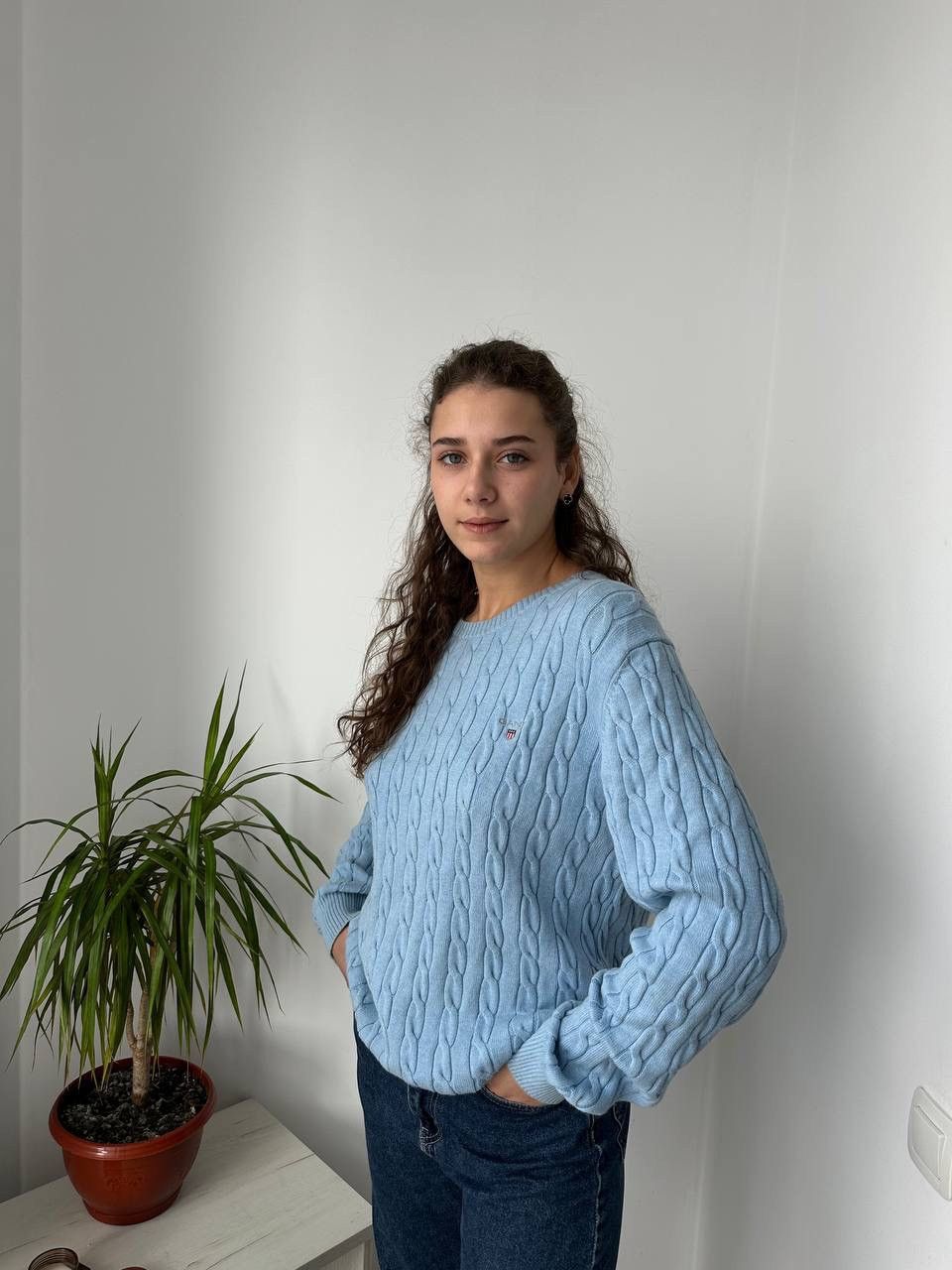Gant × Vintage Vintage Gant Blue Knit Jumper Womens Cotton Sweater Size XL / US 12-14 / IT 48-50 - 4 Thumbnail