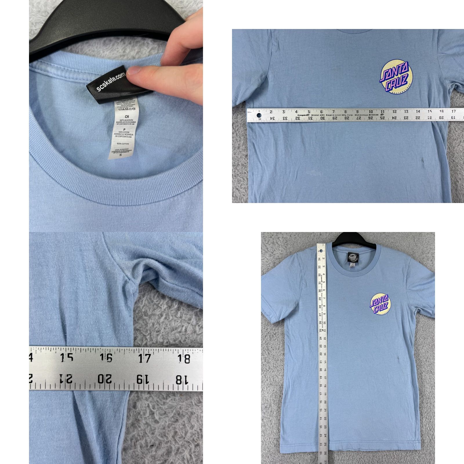 Vintage Santa Cruz Shirt Mens Small Blue Short Sleeve Crew Neck Logo Skate 90s California Mens TS Shirt Size US S / EU 44-46 / 1 - 9 Thumbnail