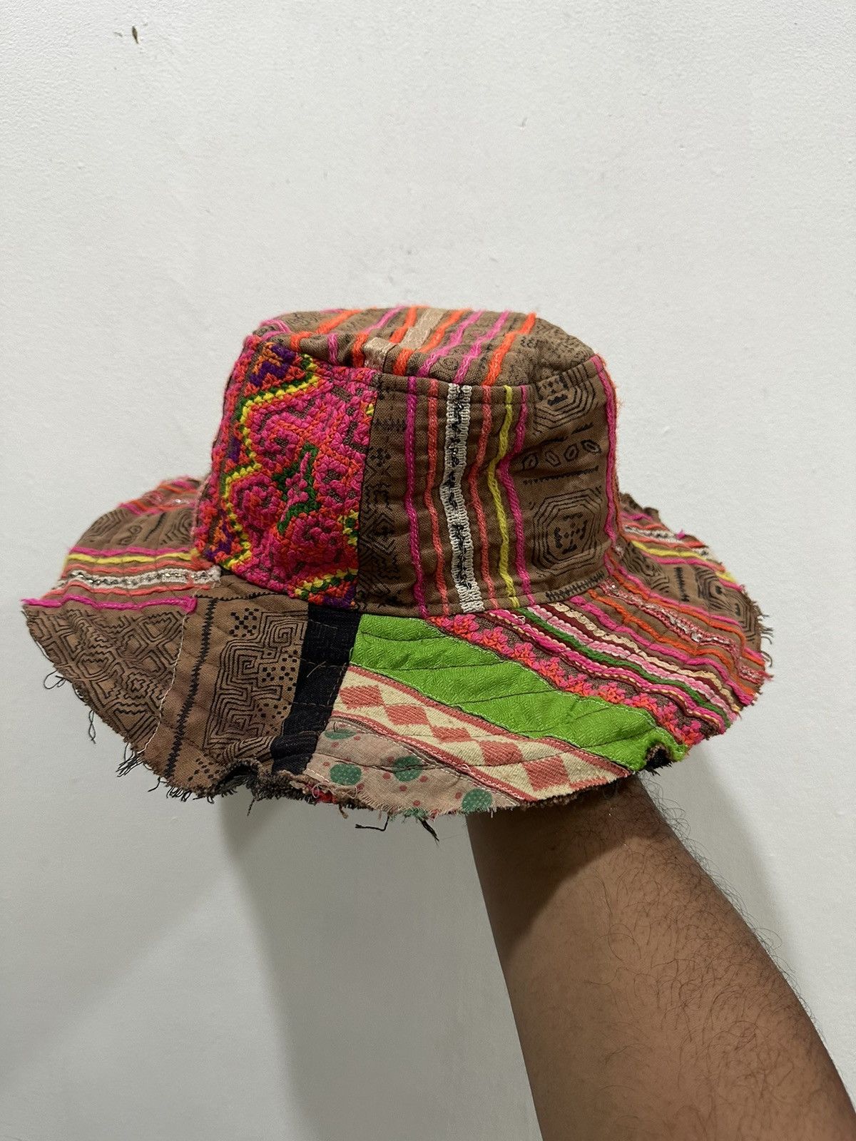 Japanese Brand VTG Distress Multicolored Bucket Hat Size ONE SIZE - 1 Thumbnail